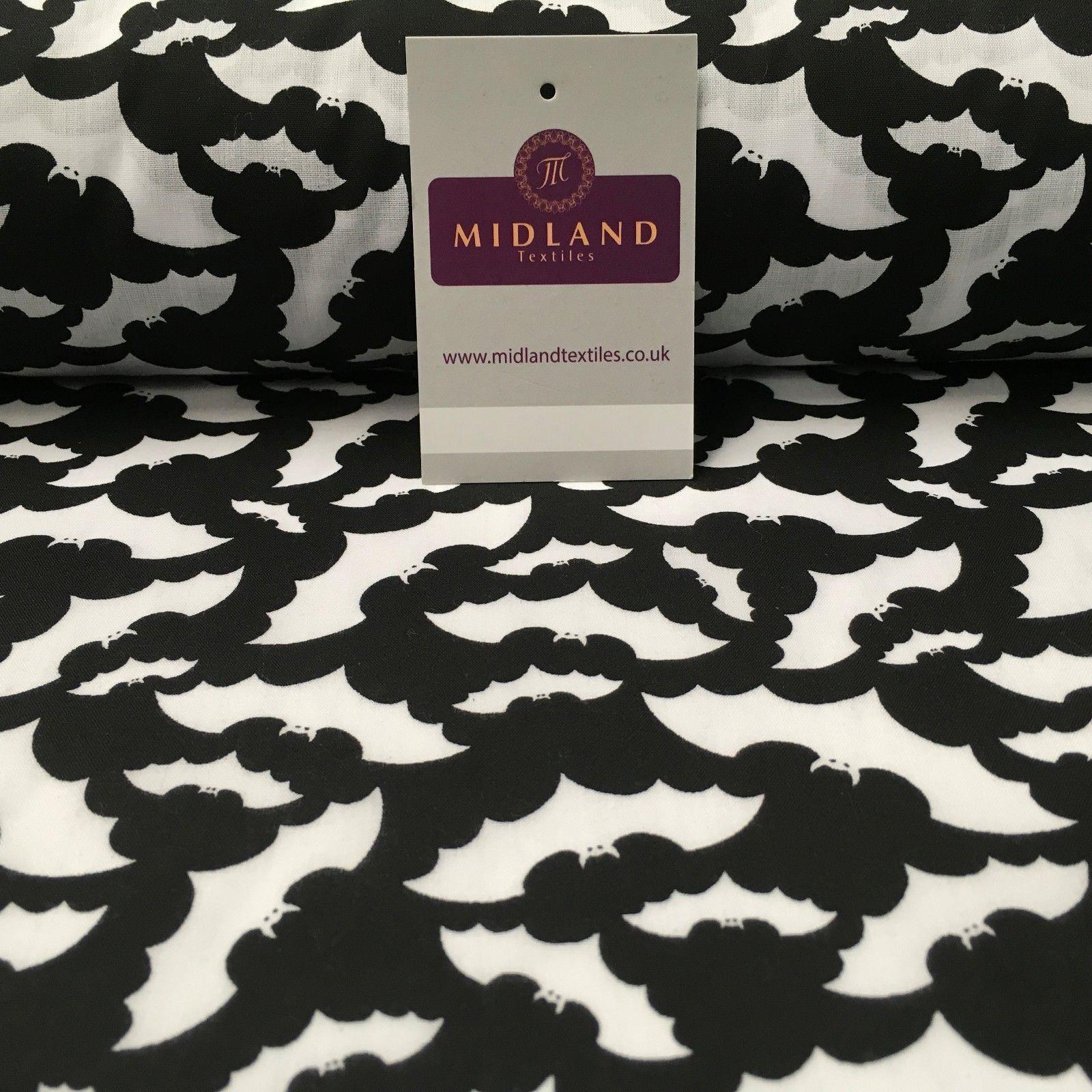 Halloween Gothic Flying Bat Printed poly cotton fabric 45' Wide MD942 Mtex