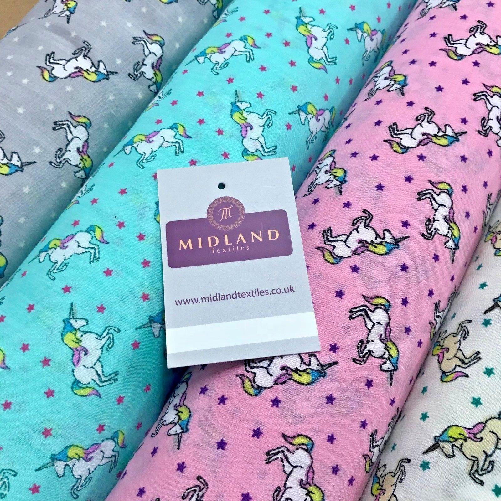 Mythical Unicorn Star Printed Polycotton Fabric 44' Wide MH973 Mtex