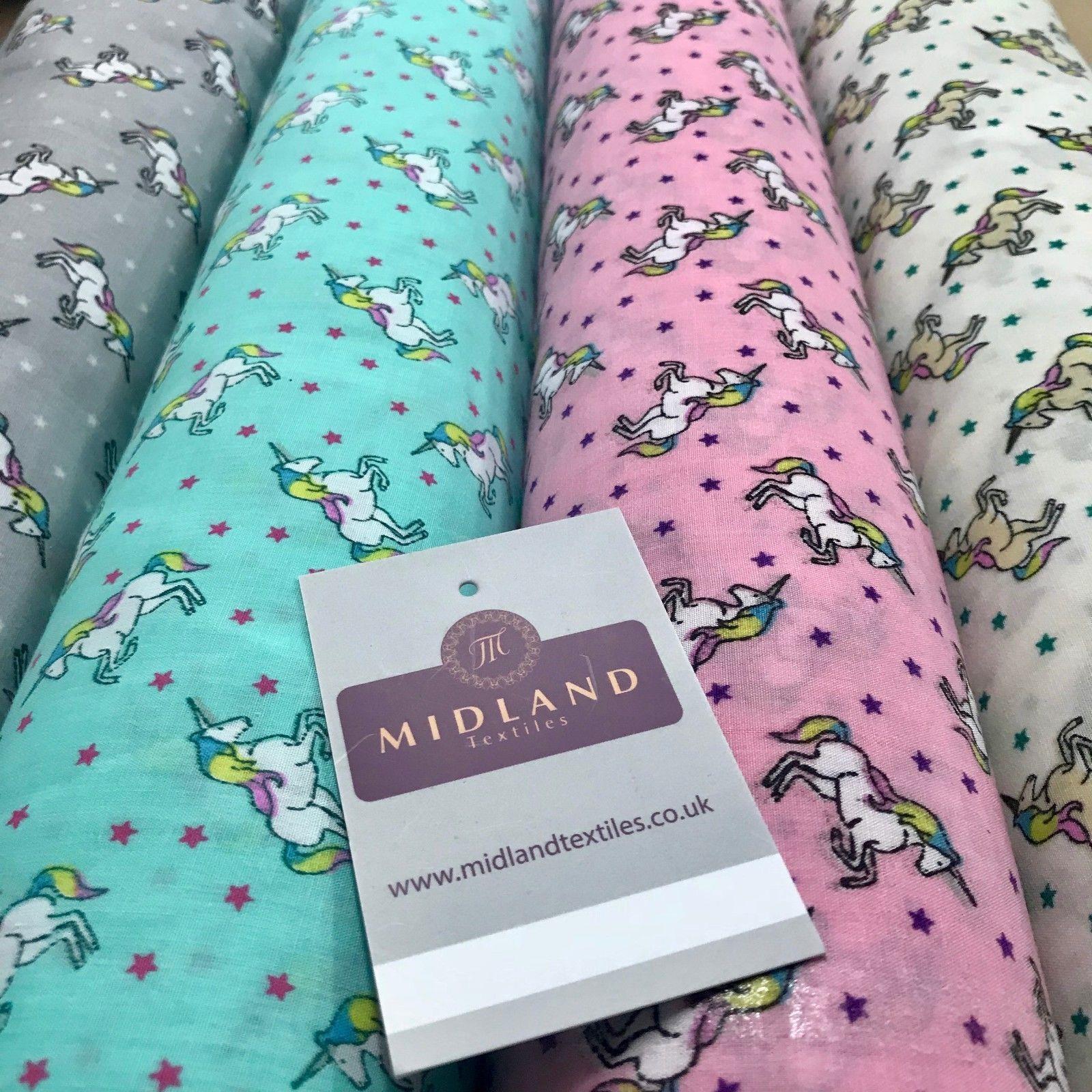 Mythical Unicorn Star Printed Polycotton Fabric 44' Wide MH973 Mtex
