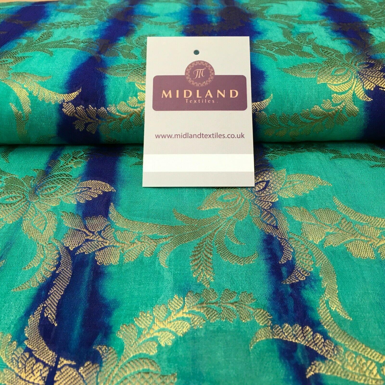 Indian Two Toned Banarsi Pure Silk Brocade fabric 100cm Wide MP1105 Mtex