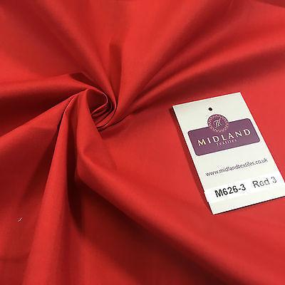 Plain Cotton Poplin one way stretch Dress Fabric 58' M626 Mtex