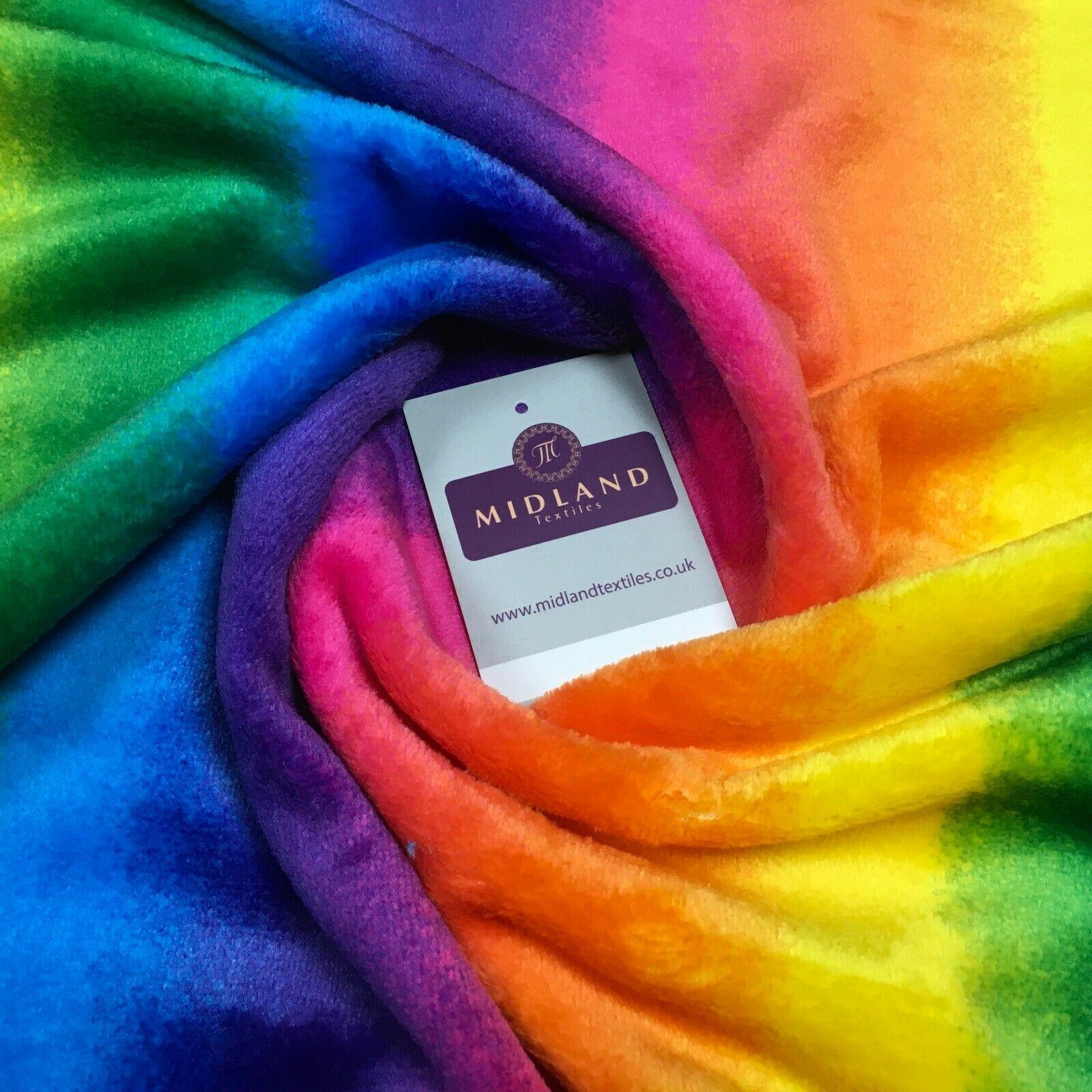 Super soft Rainbow coloured  Cuddle Fleece Fabric 150 cm MH1279 Mtex