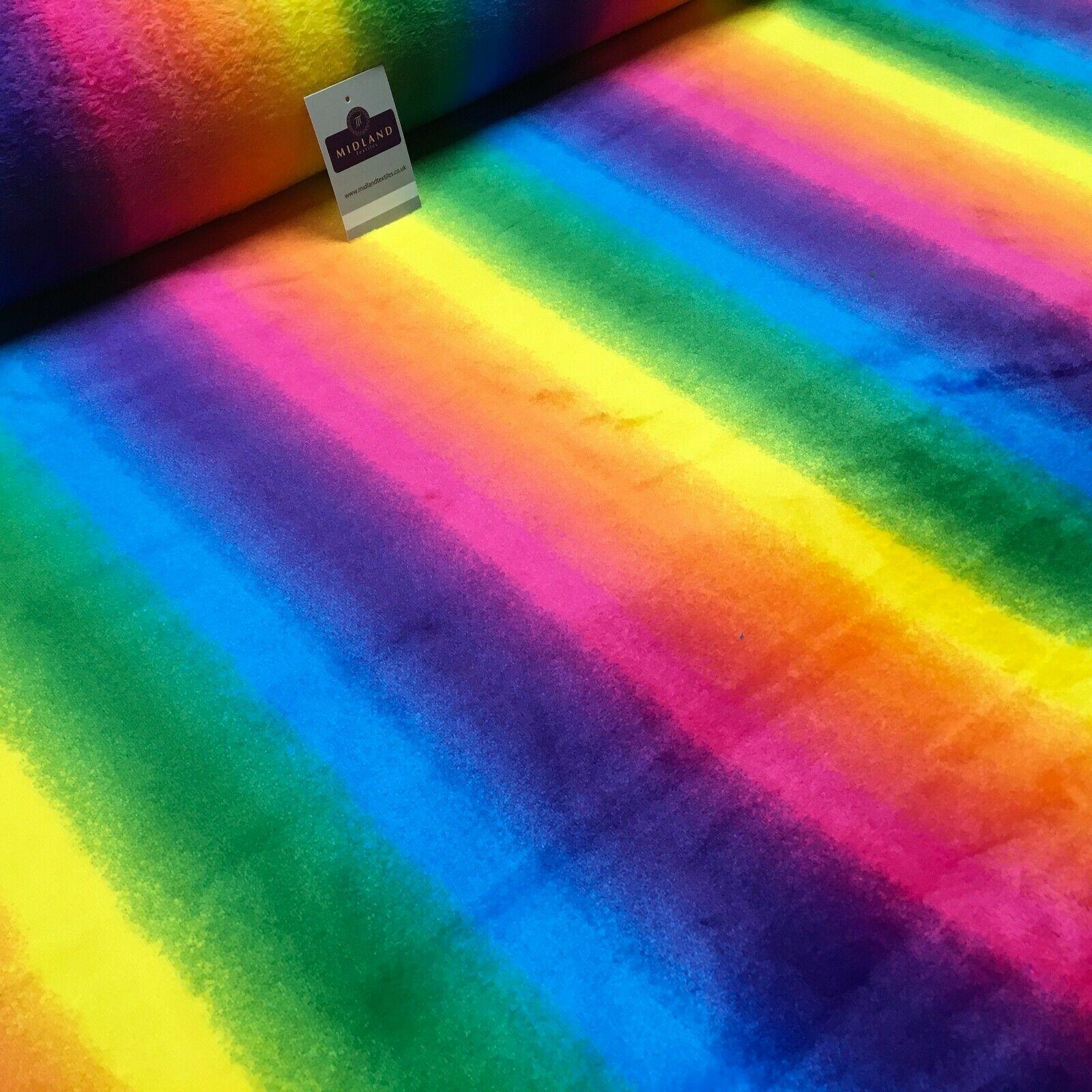 Super blødt regnbuefarvet krammefleecestof 150 cm MH1279 - Midland Textiles