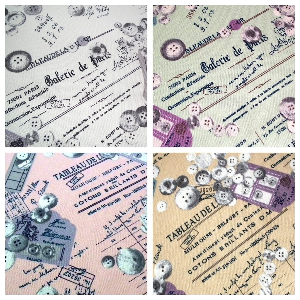 100% Cotton Canvas Craft Fabric French Theme Per Metre 44' M11 Mtex