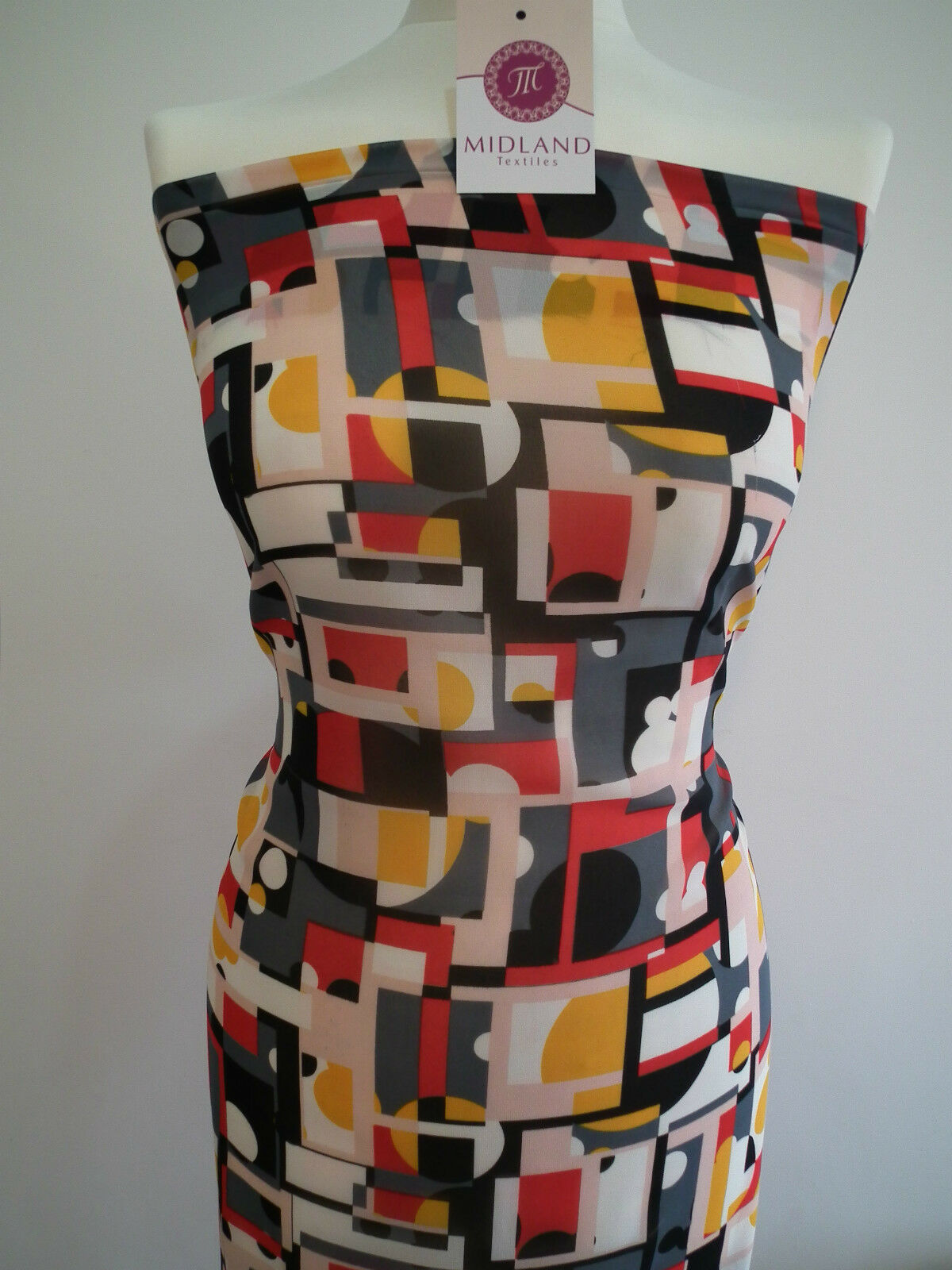 Geometric Print Georgette Fabric 58' wide per Metre M145-16 Dress Material Mtex