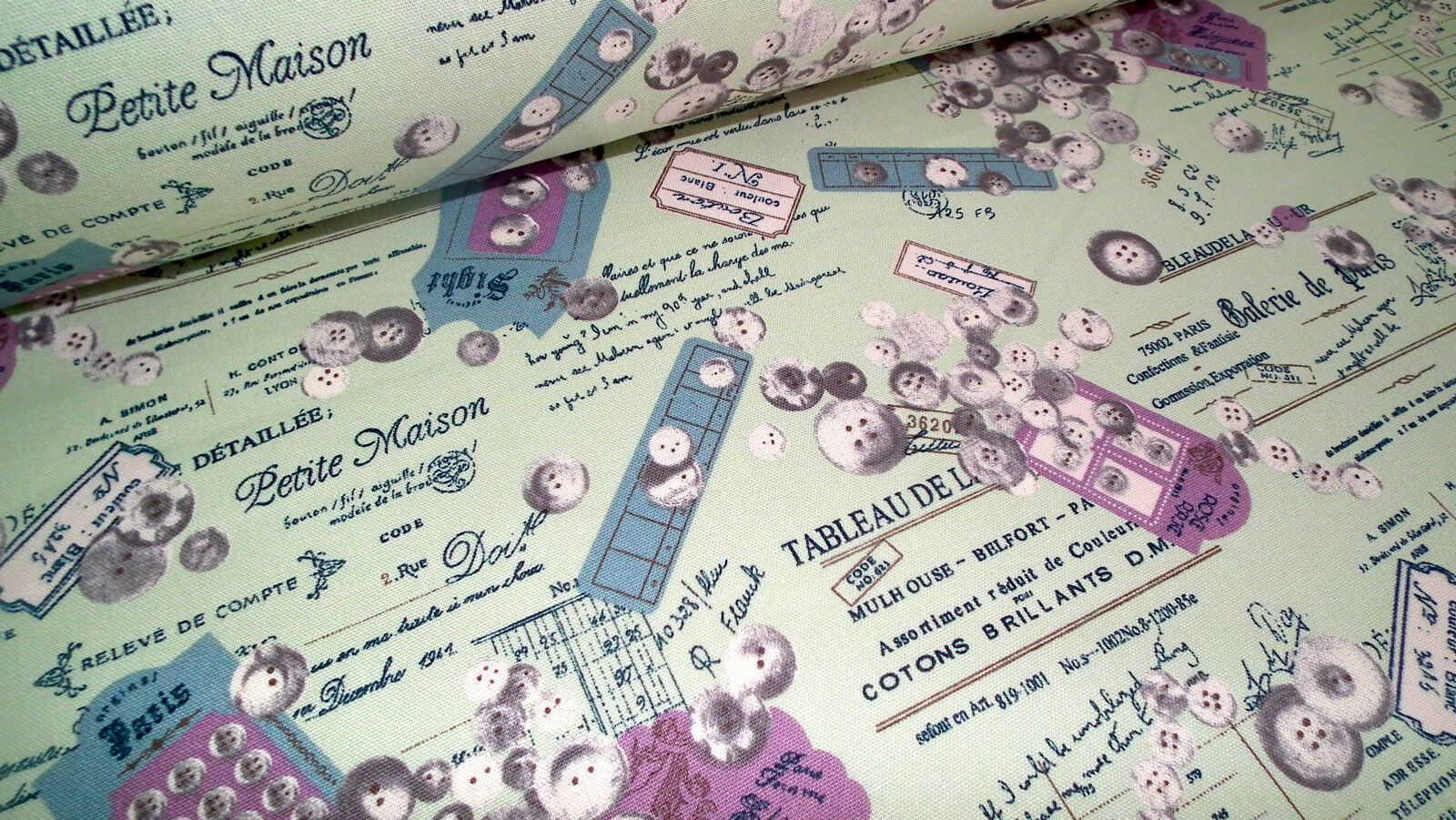 100% Cotton Canvas Craft Fabric French Theme Per Metre 44' M11 Mtex