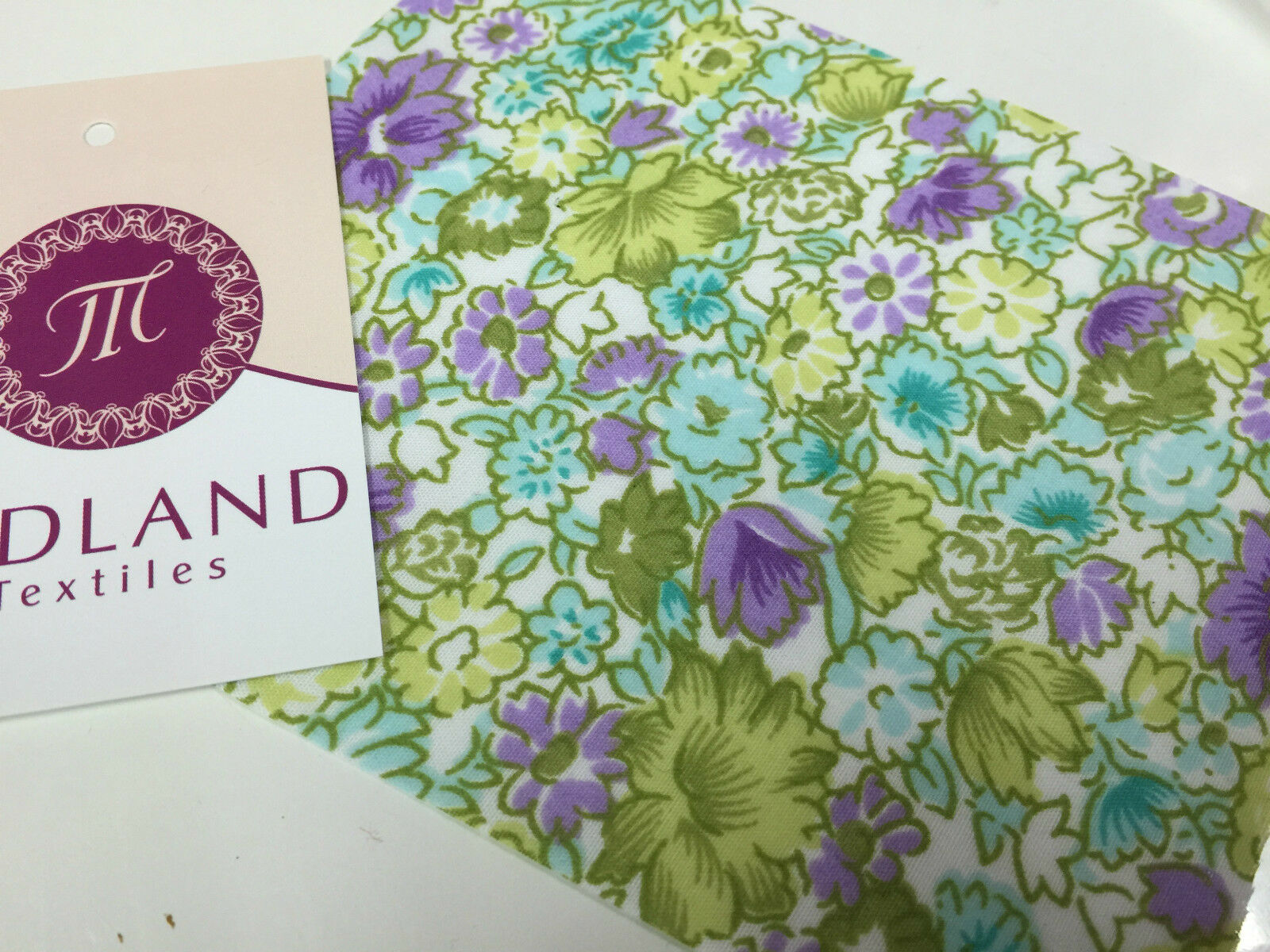 Floral Meadow Flower Poly cotton Print Fabric -44' wide M344