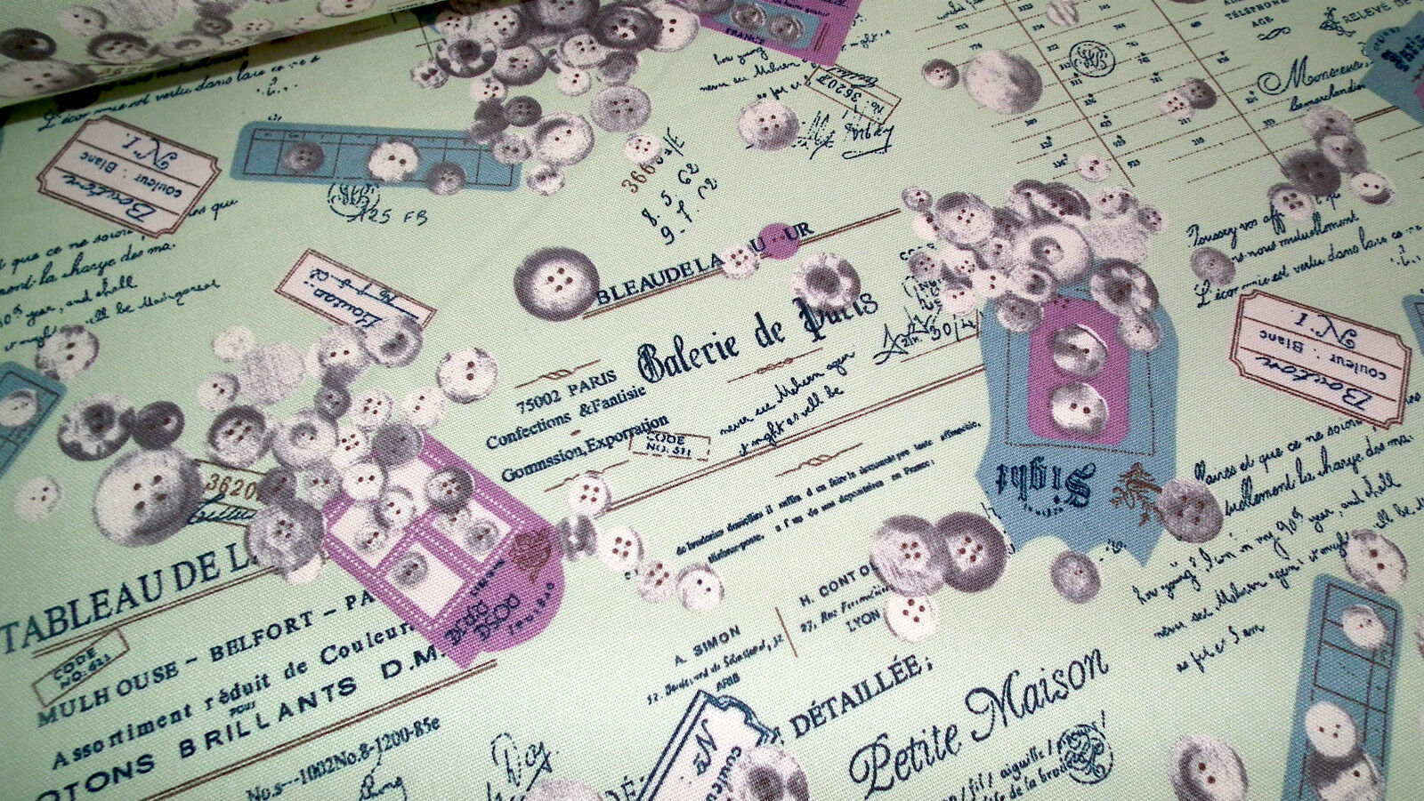 100% Cotton Canvas Craft Fabric French Theme Per Metre 44' M11 Mtex