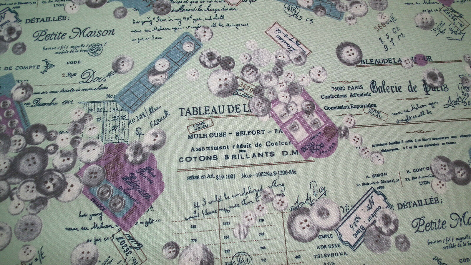 100% Cotton Canvas Craft Fabric French Theme Per Metre 44' M11 Mtex