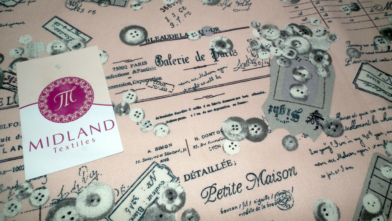 100% Cotton Canvas Craft Fabric French Theme Per Metre 44' M11 Mtex