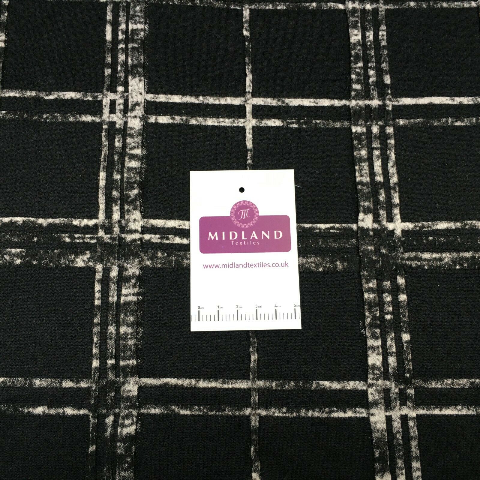 Black check jersey waffle dress Fabric M1400-22 Mtex