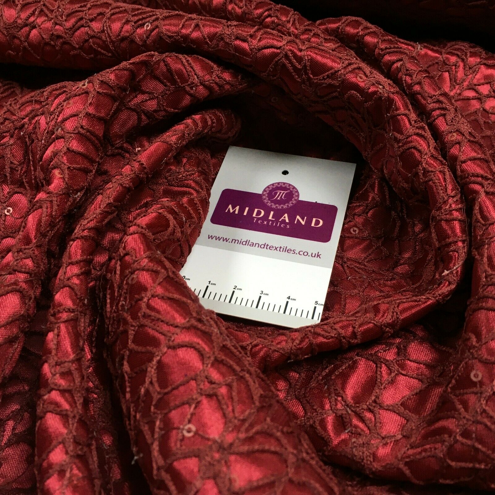 Wine sequin bonded lace dress Fabric M1400-27 Mtex
