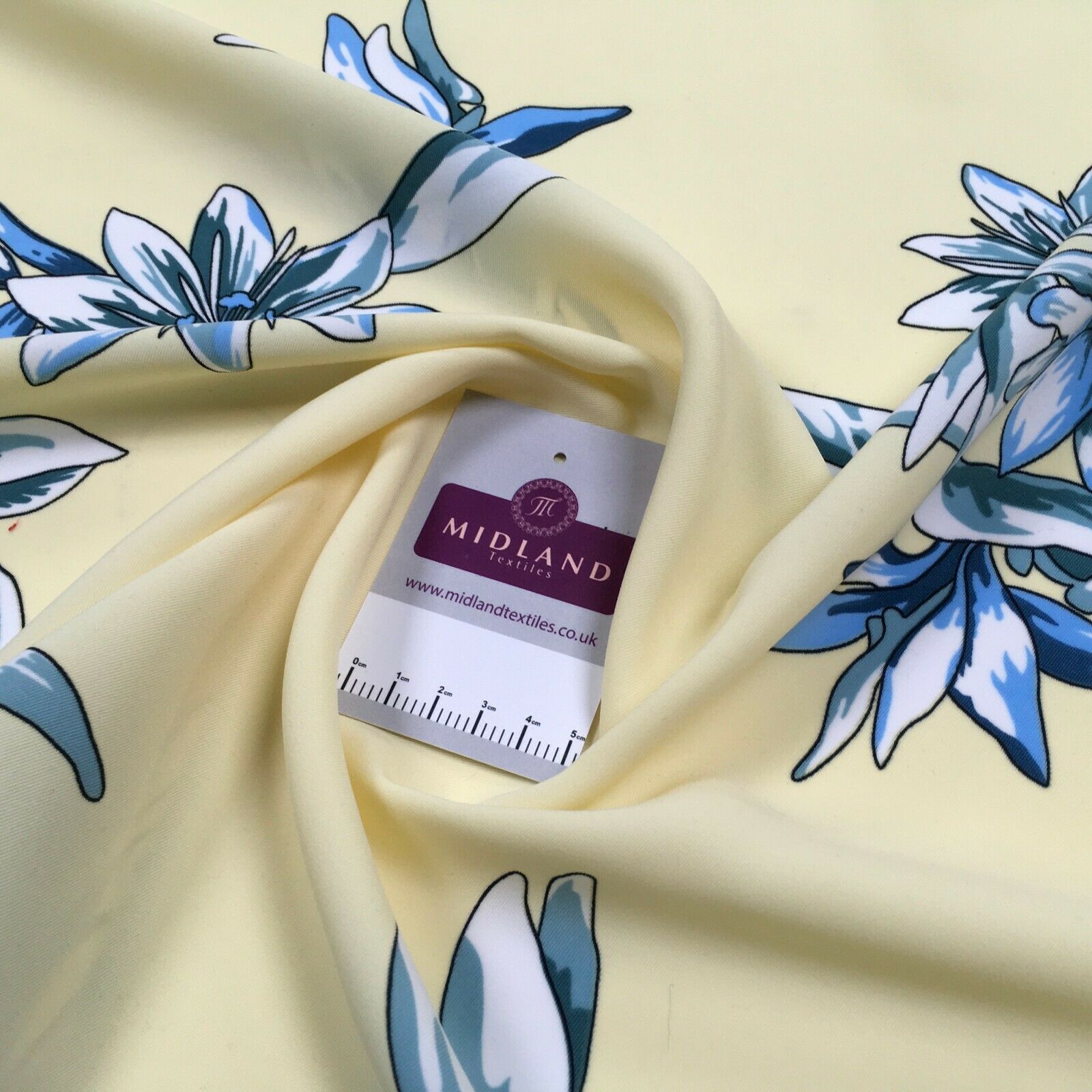Cream large floral Georgette crepe dress Fabric M145-85 Mtex