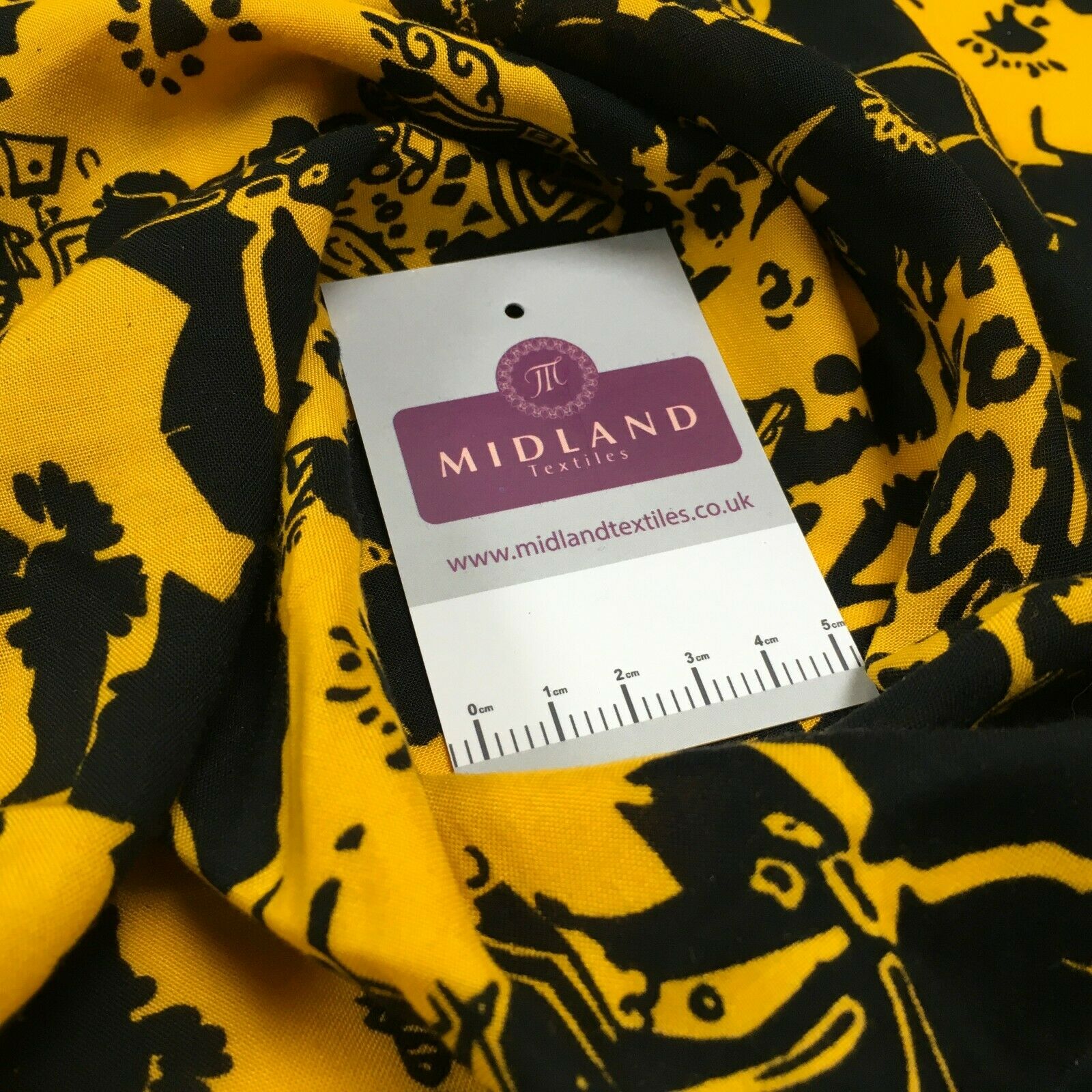 Black yellow floral viscose dress Fabric M1400-19 Mtex