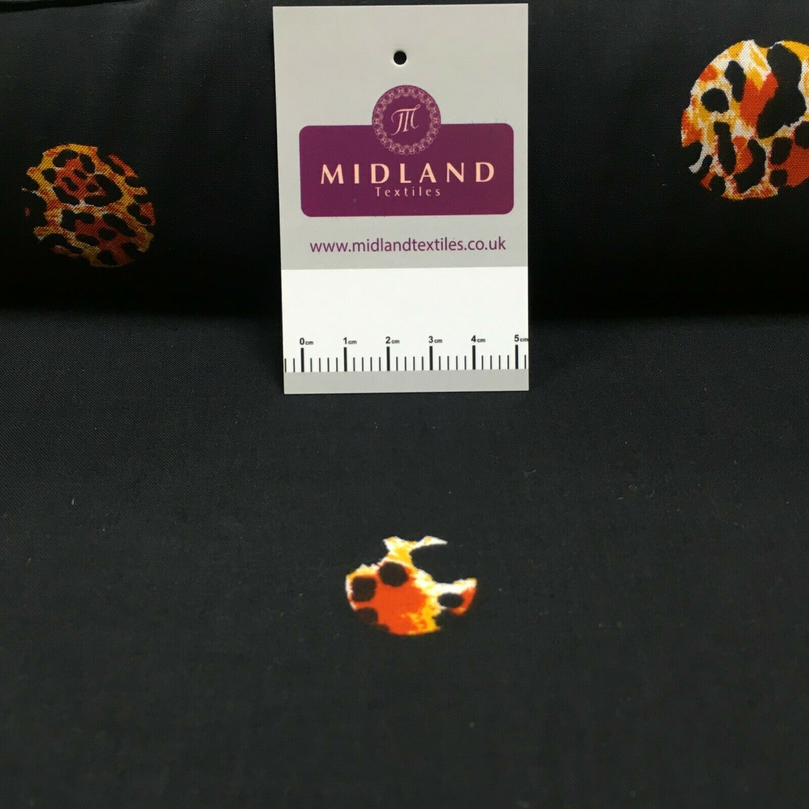 Black orange viscose border Fabric M1400-21 Mtex