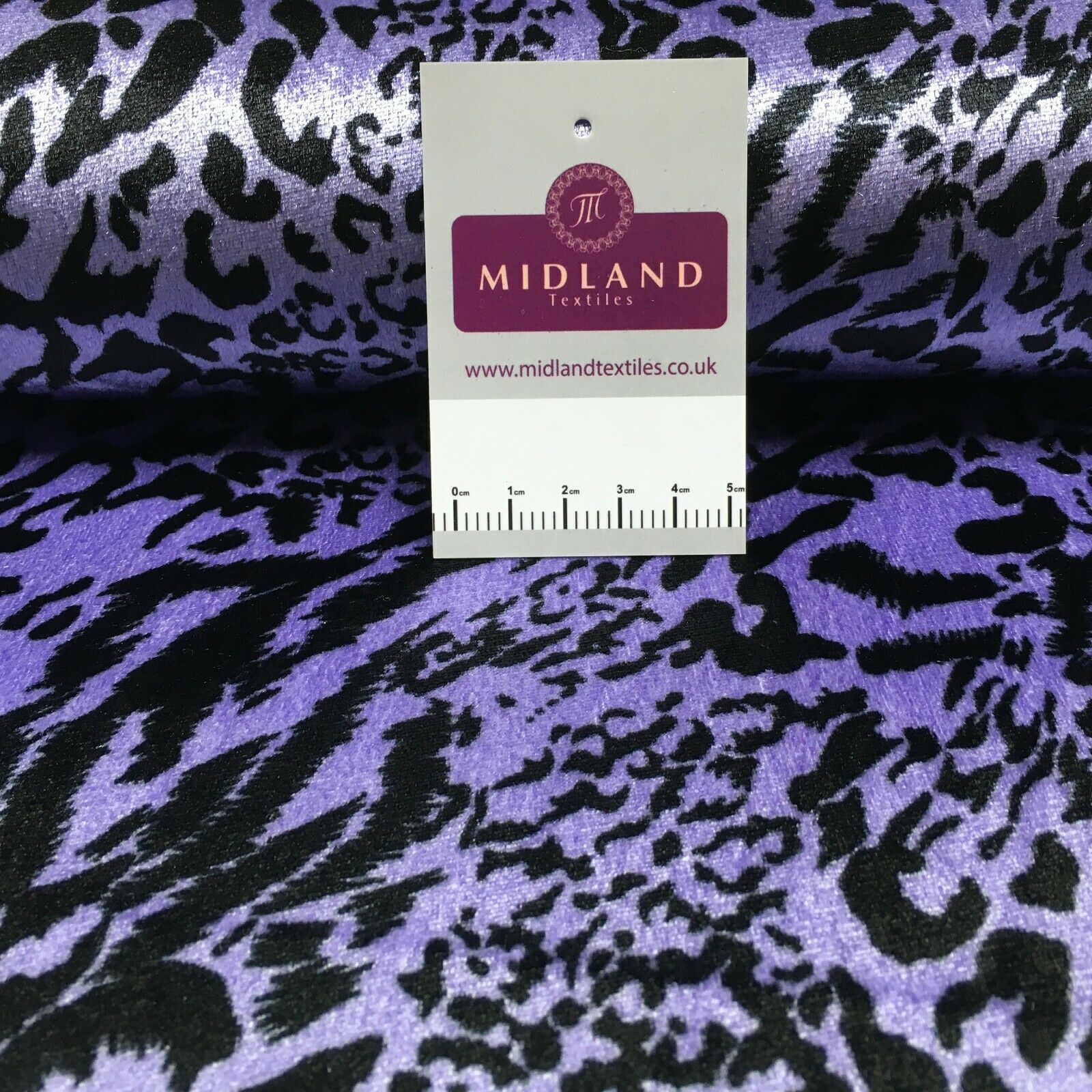 Lilac velvet velour animal print Fabric M1400-12 Mtex