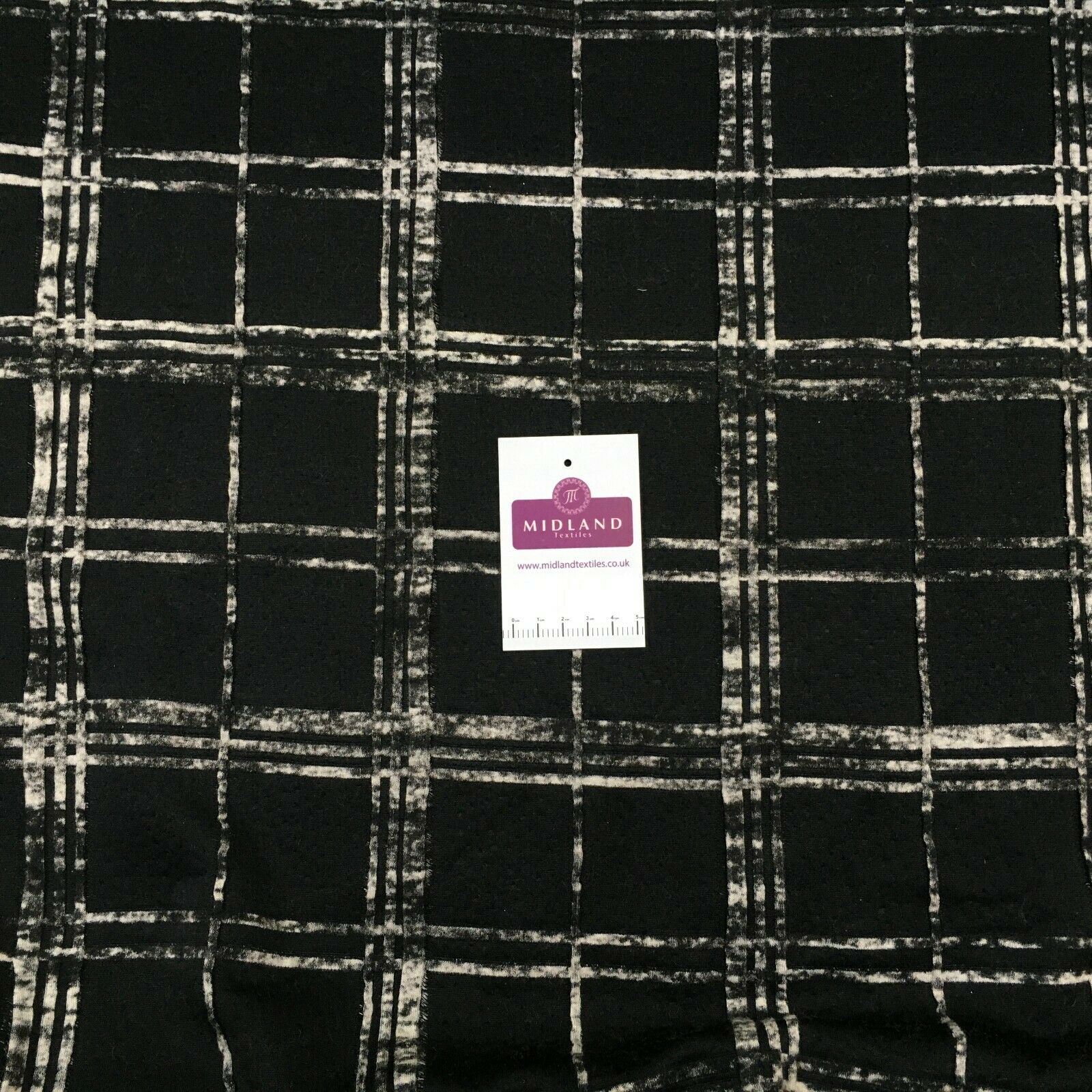 Black check jersey waffle dress Fabric M1400-22 Mtex