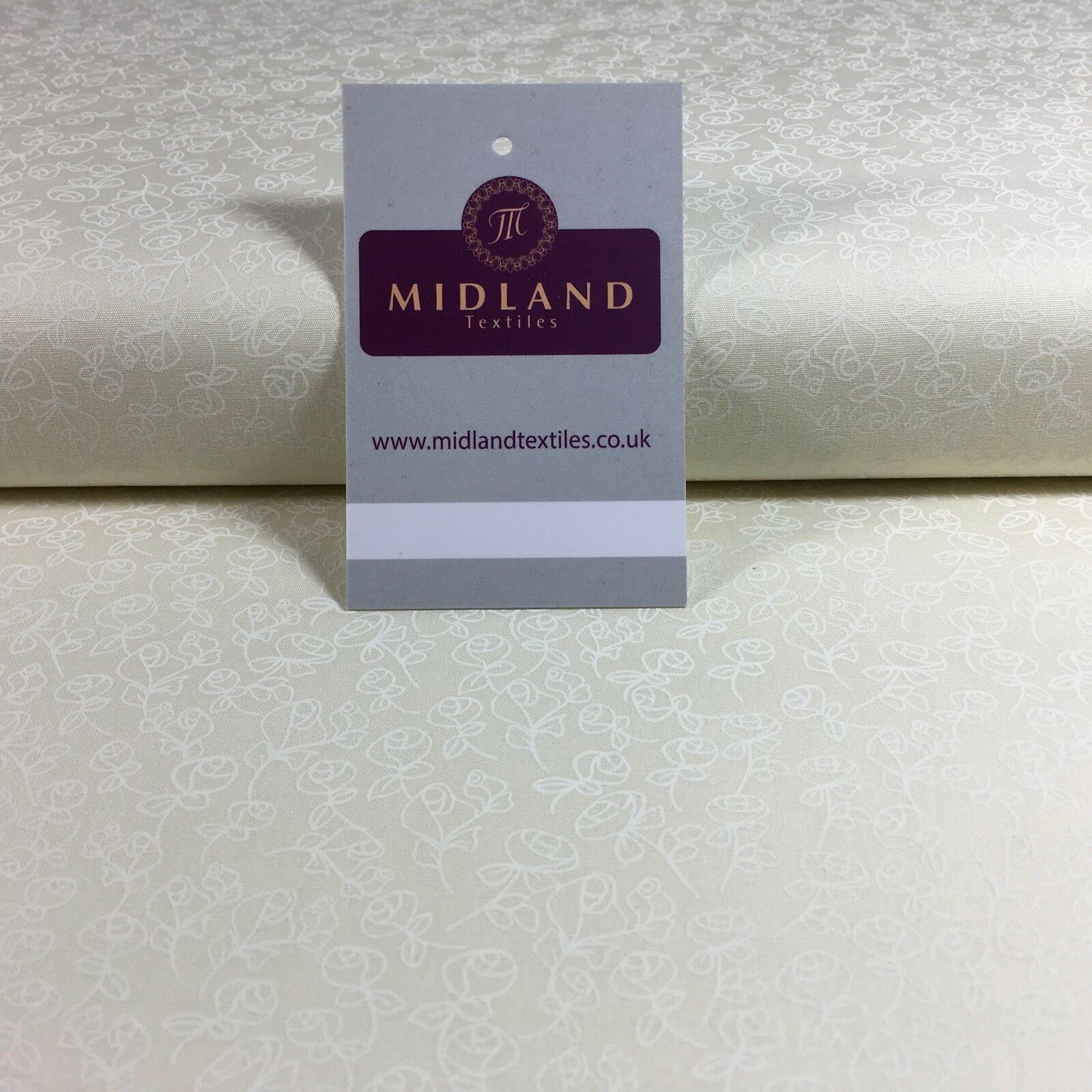 Cream Floral 100% Cotton poplin printed craft fabric 45' M734 Mtex