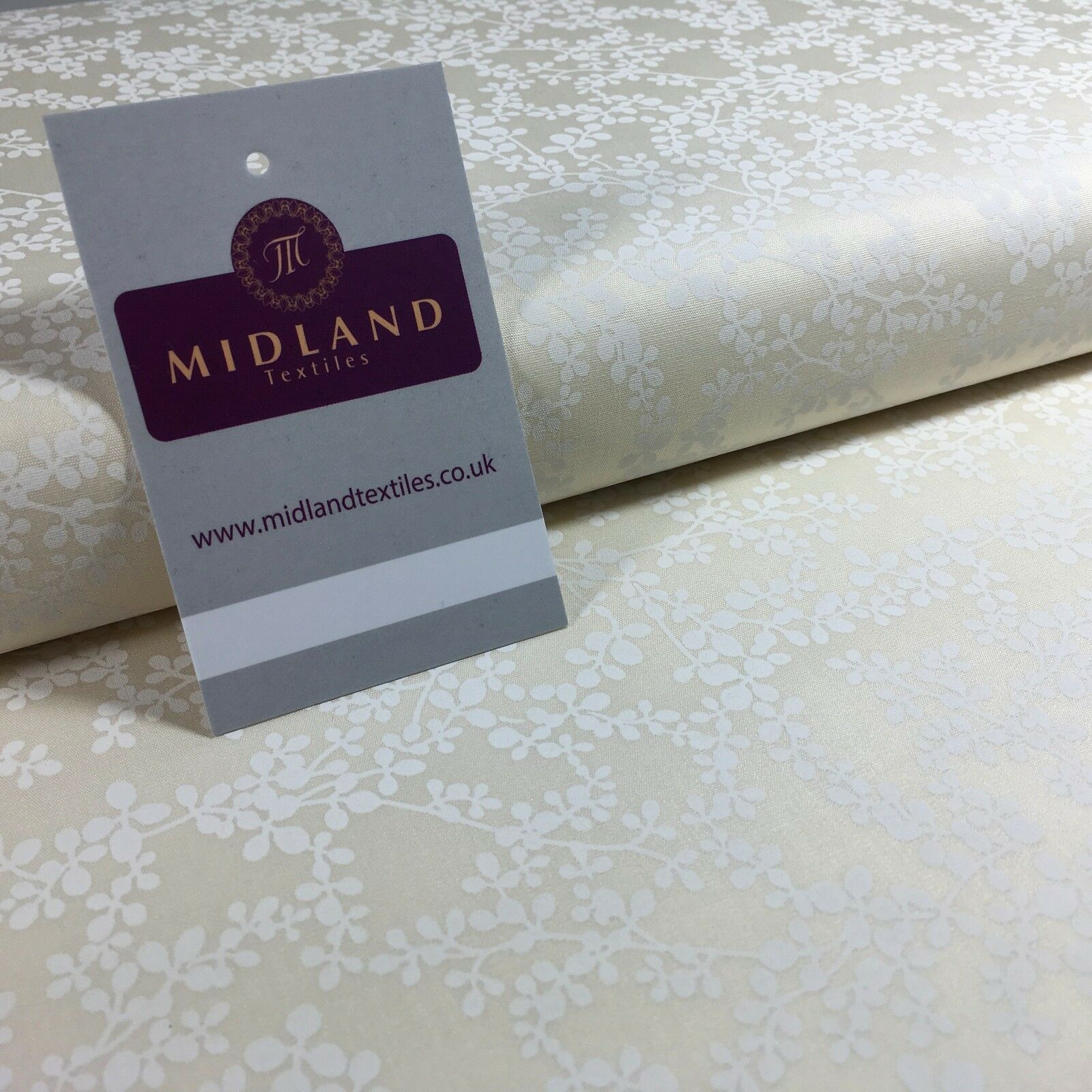 Cream Floral 100% Cotton poplin printed craft fabric 45" M734 Mtex