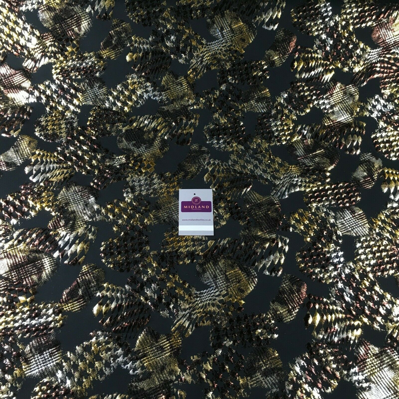 Check Print Spandex Jersey Foil Stretch Dress Fabric 150cm MU1314