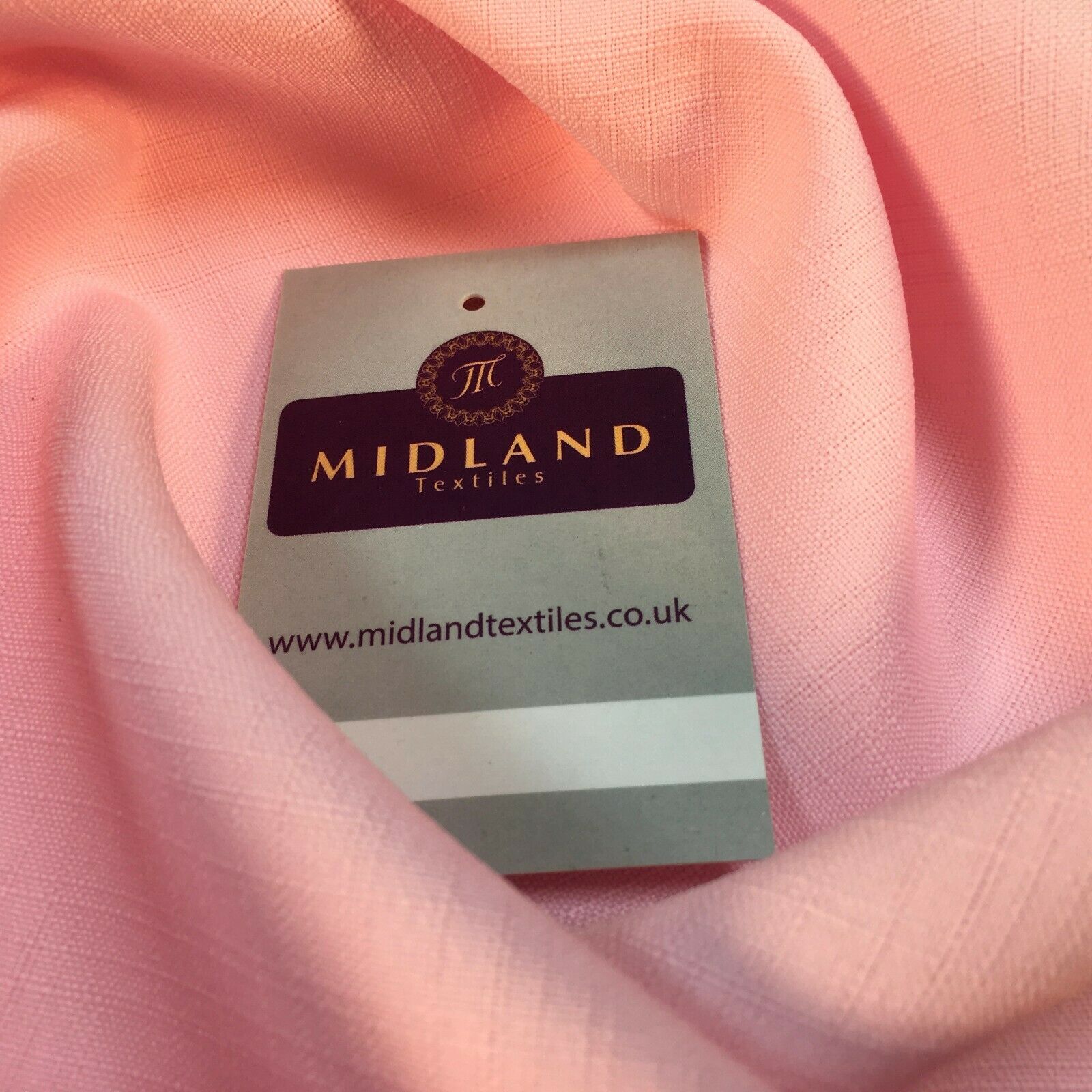 Baby Pink Straw Cloth Poly linen effect stiff Fabric 147 cm M720-69 Mtex