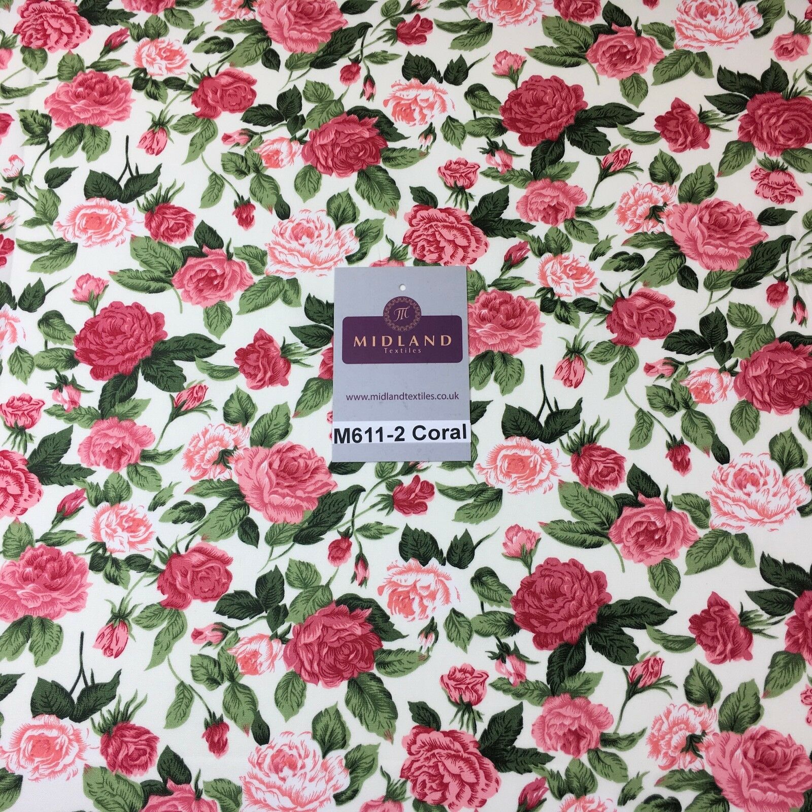 100% cotton Vintage Victorian shabby chic Rose floral print 44" Wide M611 Mtex