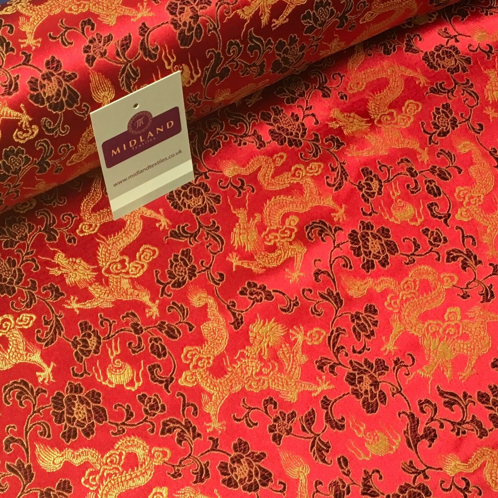 Chinese oriental Dragon Shanghai Brocade dress fabric 110 Cm wide MK1045 Mtex