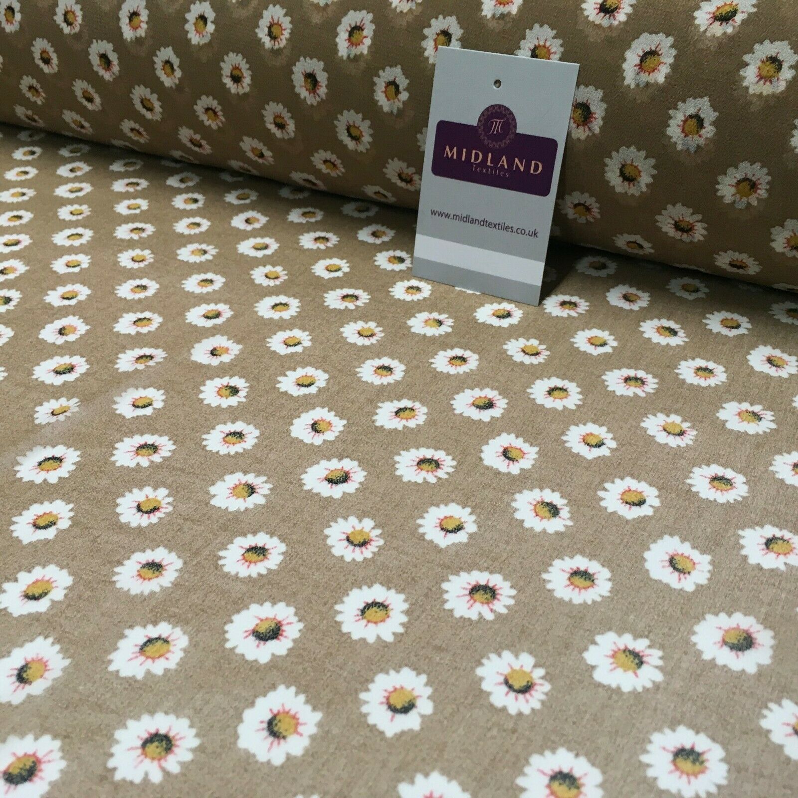 Beige Brown Floral Printed Crepe chiffon Dress Fabric 150 cm Wide MK1190-8