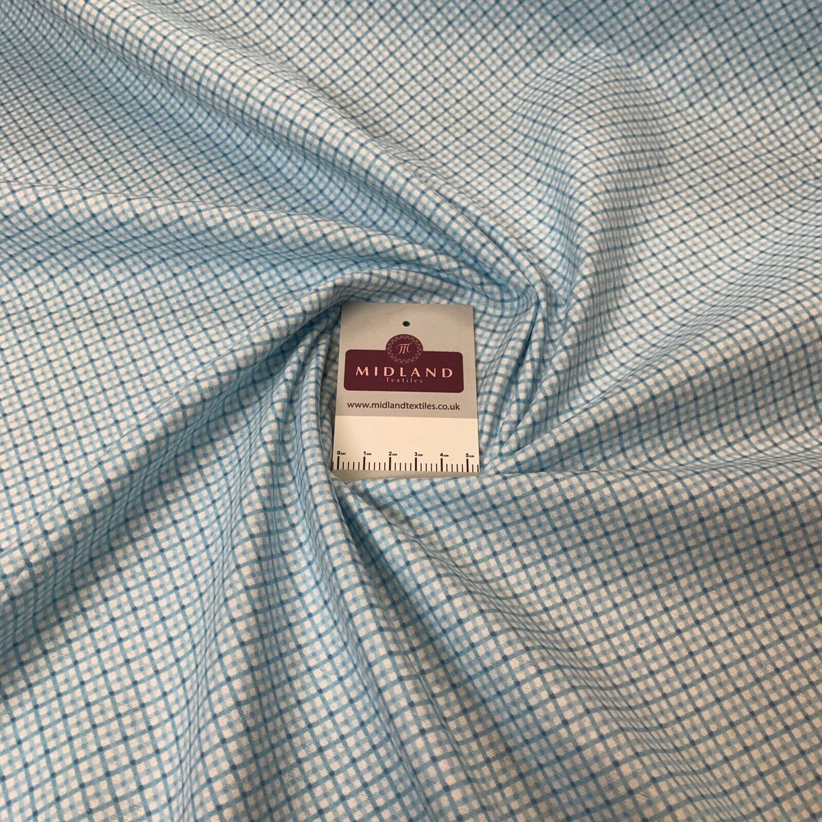Baby blue diamond check Cotton Wynciette Soft Brushed Fabric 100cm Wide M1227-13