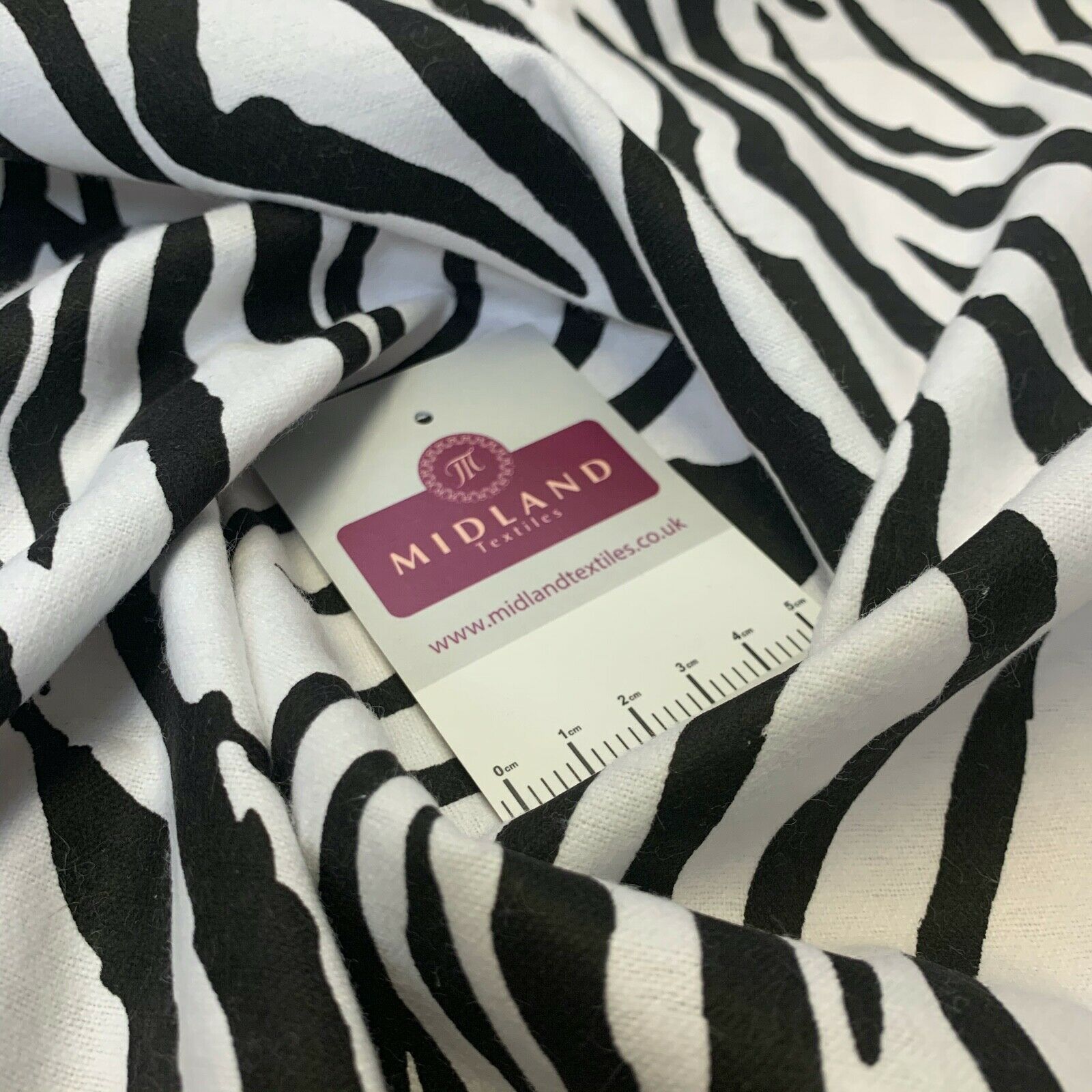 Black white zebra Cotton Wynciette Soft Brushed Fabric 110 cm Wide MK1227-9