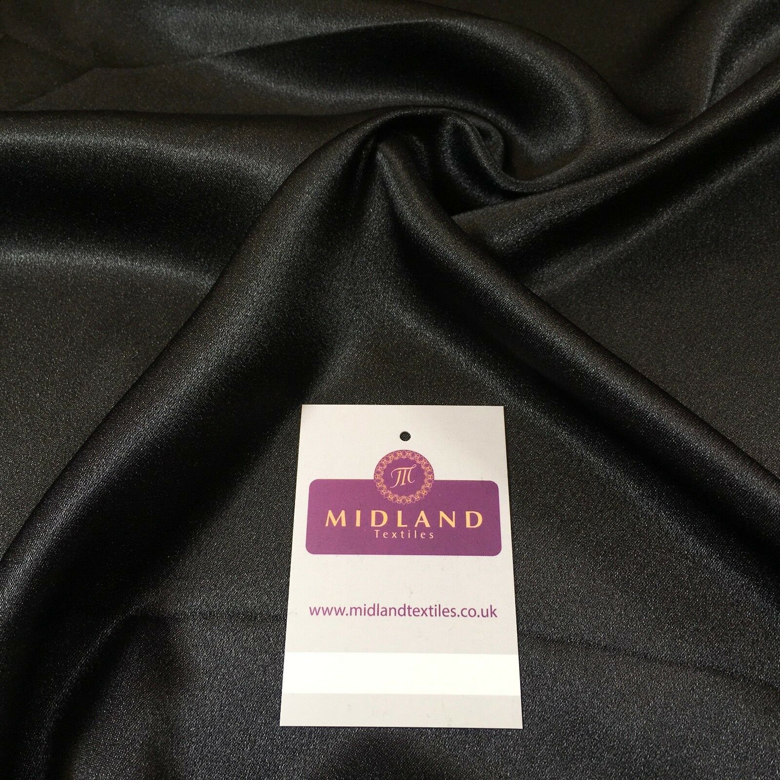 Black Plain Silky Smooth Crepe Back Satin Dress Fabric  58' Wide Mtex MJ830
