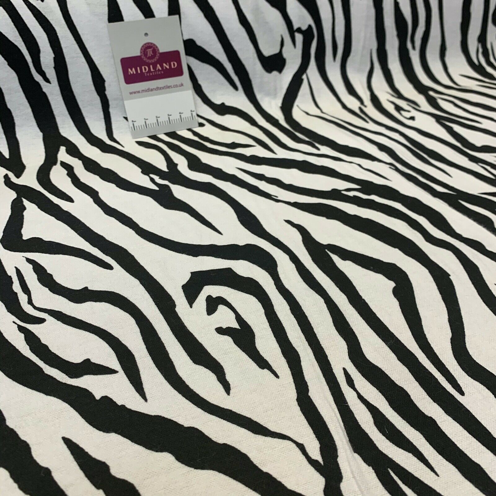 Black white zebra Cotton Wynciette Soft Brushed Fabric 110 cm Wide MK1227-9