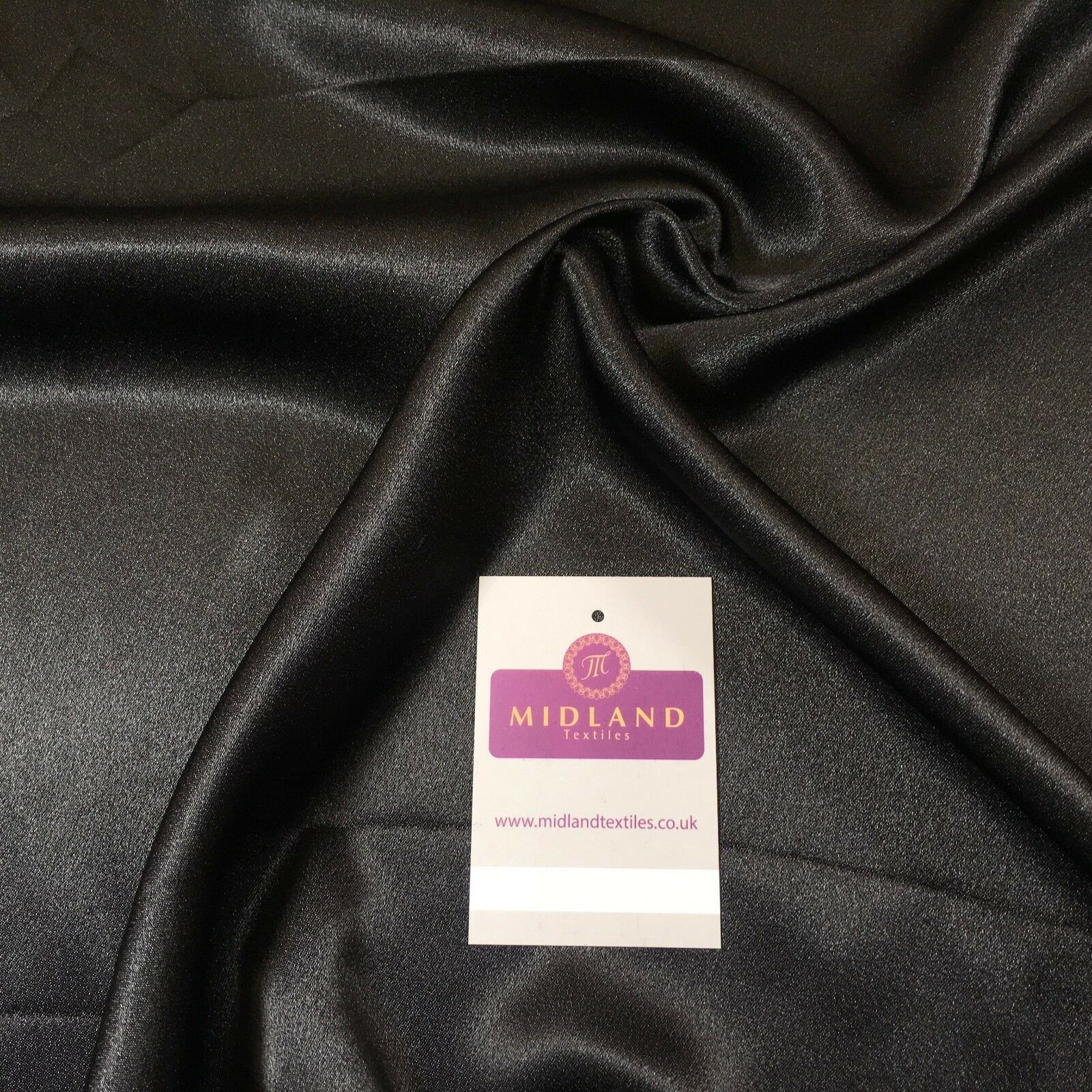 Black Plain Silky Smooth Crepe Back Satin Dress Fabric  58' Wide Mtex MJ830
