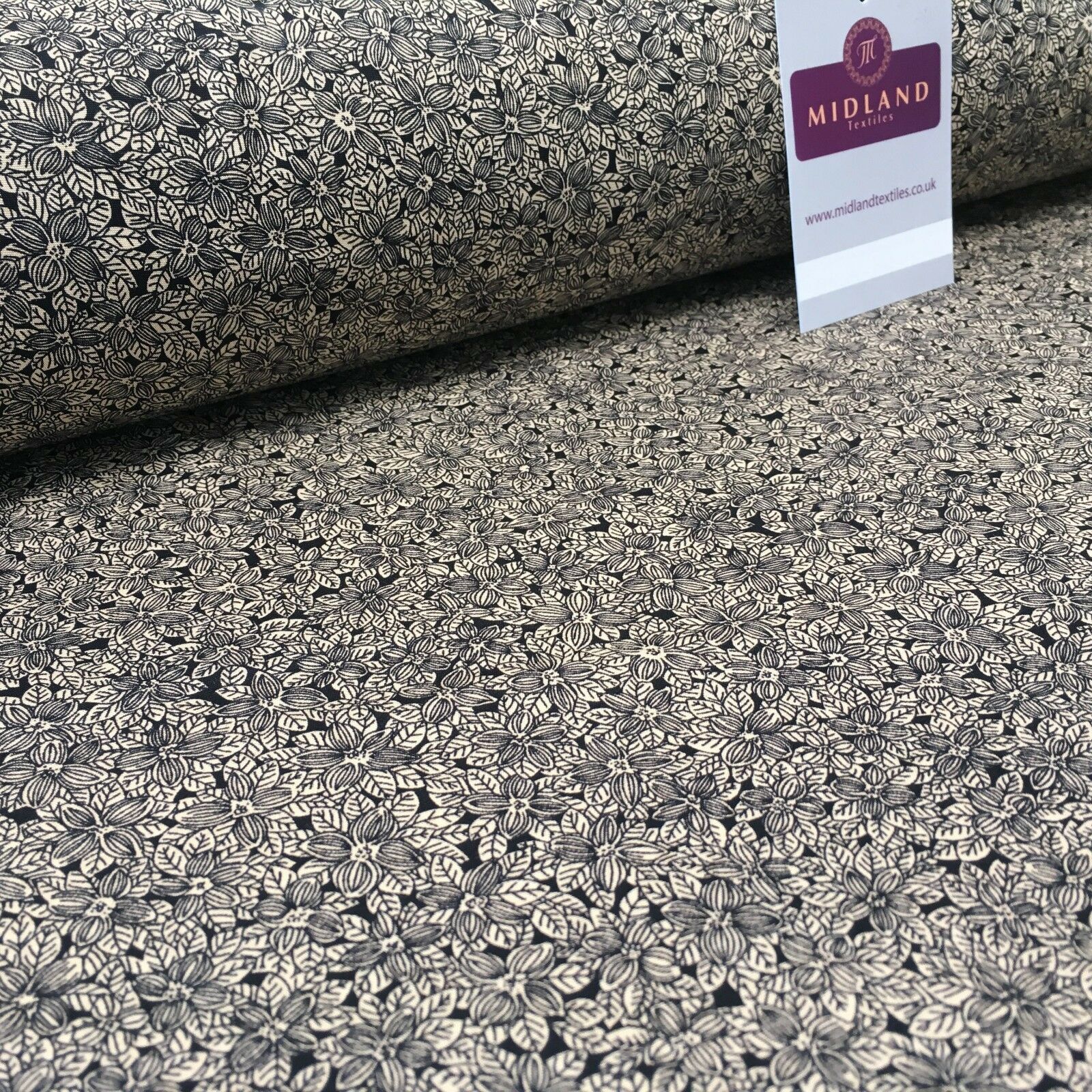 100% Cotton Small Floral poplin print 44' Wide Fabric Mtex MK823