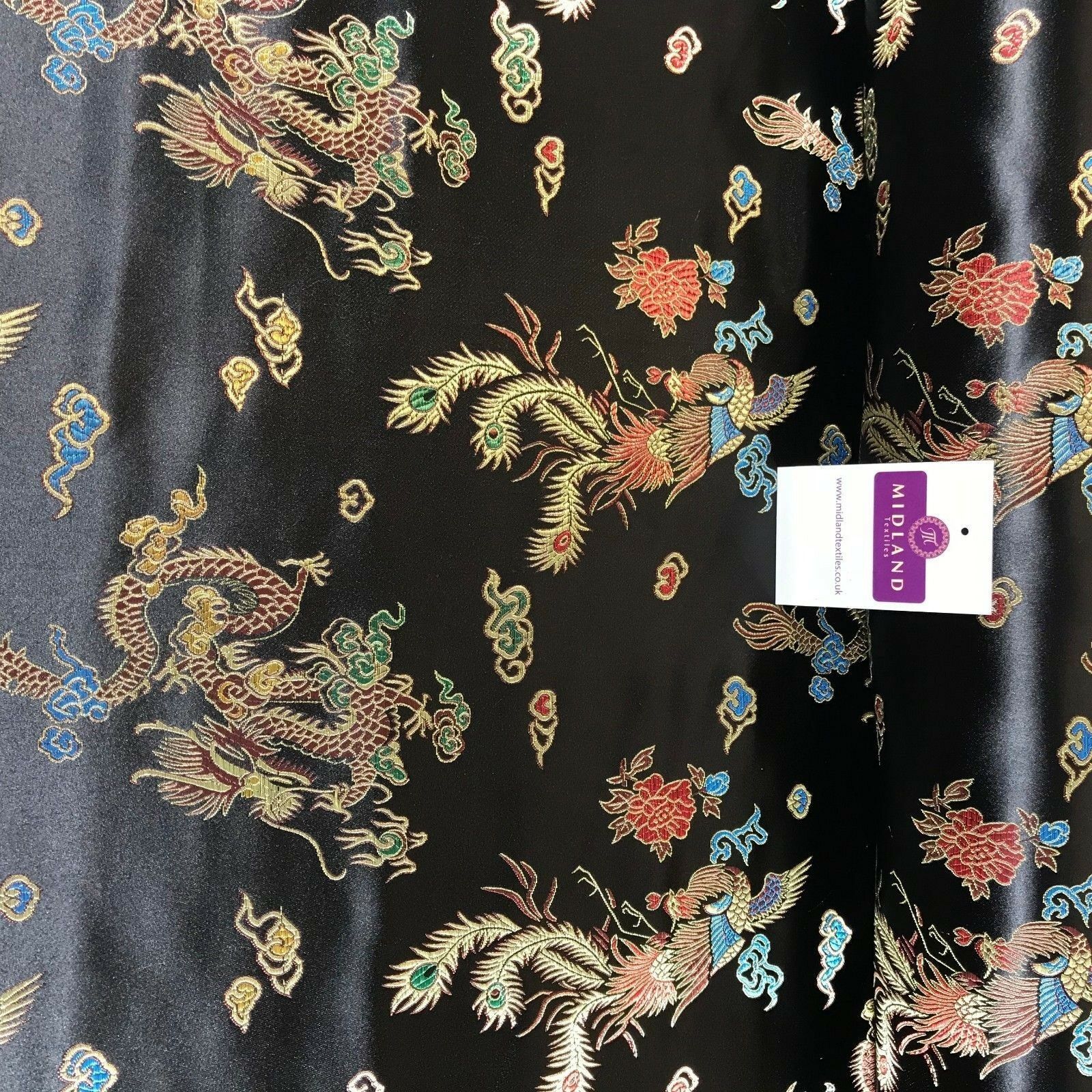 Chinese oriental Dragon silky satin brocade dress fabric 45" wide M797