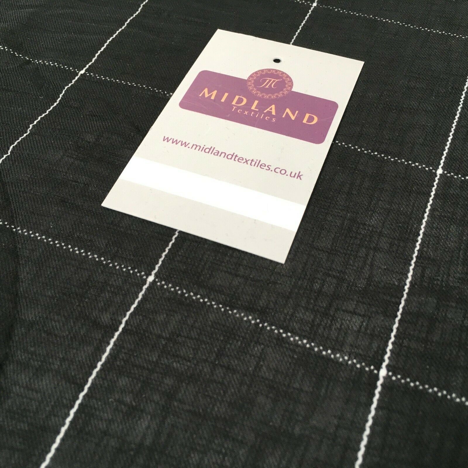 Black Check Georgette crepe Linen effect dress Fabric 150cm wide MK1095-15
