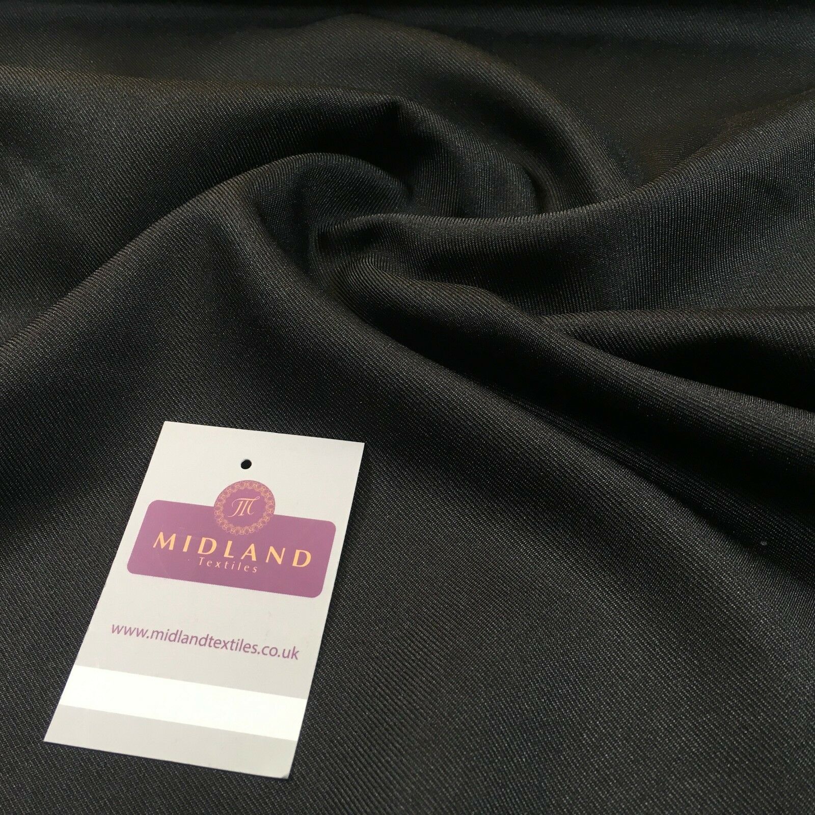 Black Plain Polyester Twill fabric ideal for suits, skirts, uniform 58' M773