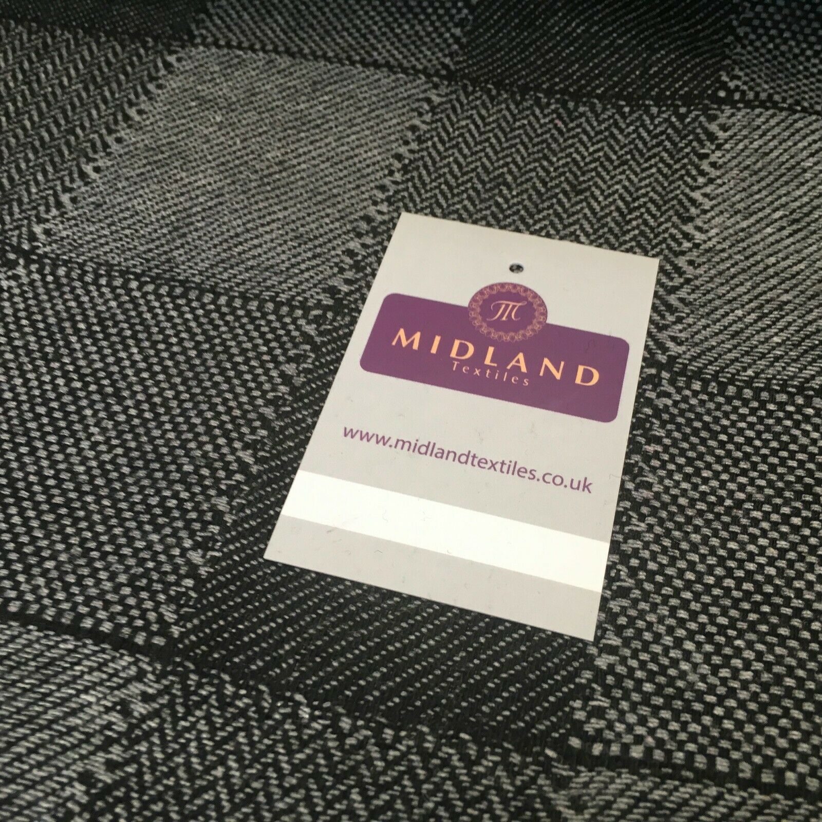 Grey & Black Check wool blend Melton Coating Poly Boucle Fabric 147 cm MK1194-4