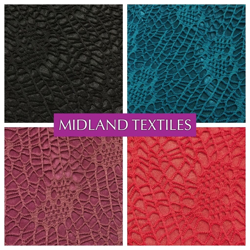 Exquisite Floral Satin Backed Bonded Lace Net - 58' Wide - 1 Way Stretch M10