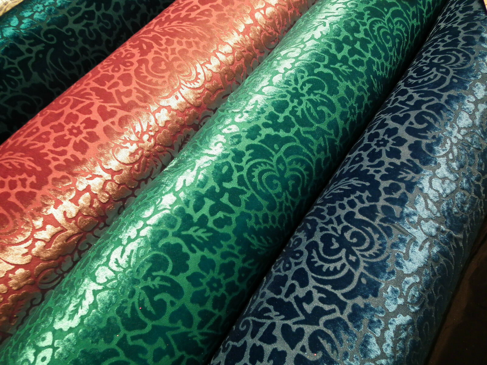 Floral Burnout 2 way stretch Jersey velvet semi transparent 58' Wide M180