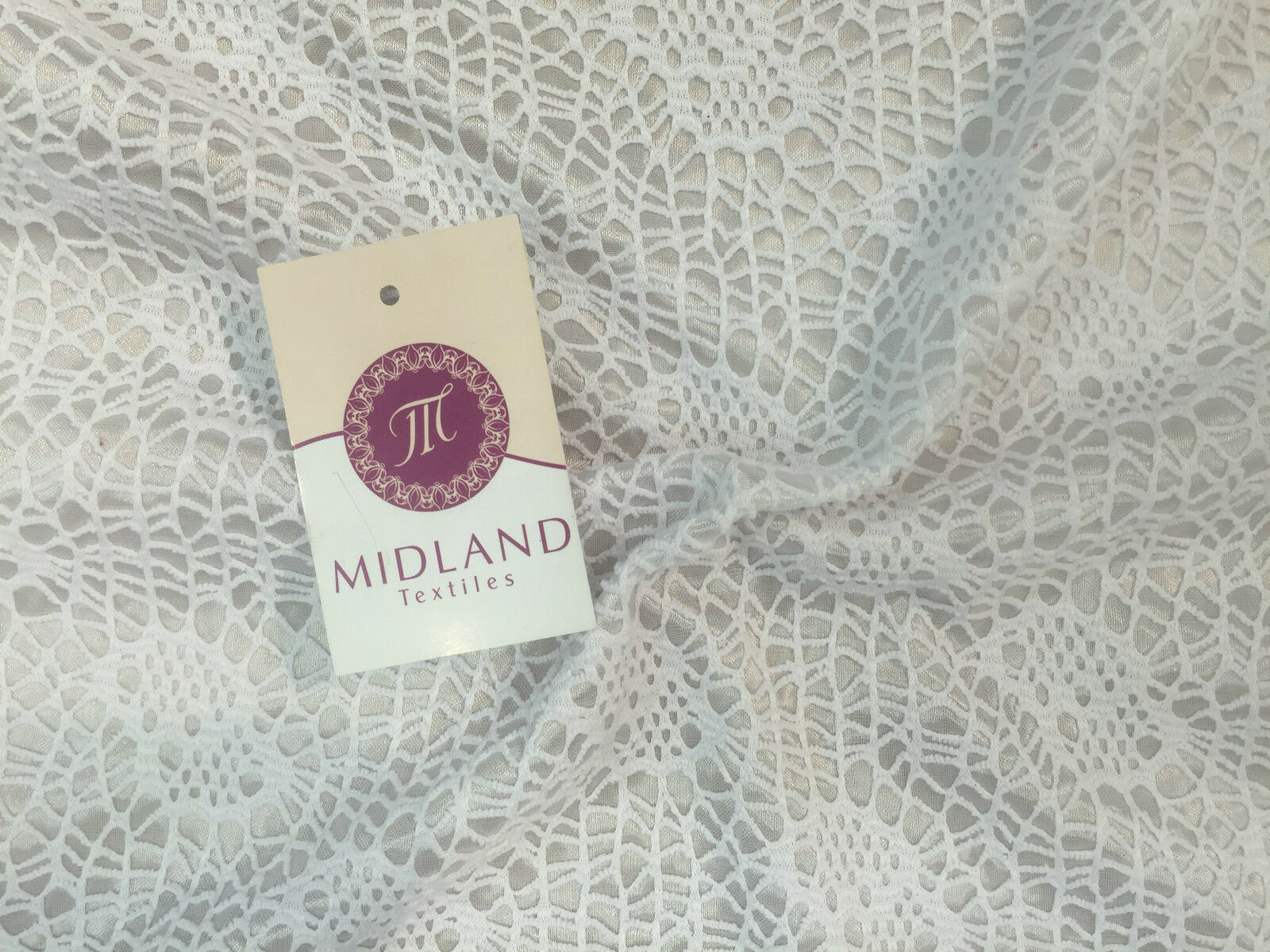 Exquisite Floral Satin Backed Bonded Lace Net - 58' Wide - 1 Way Stretch M10