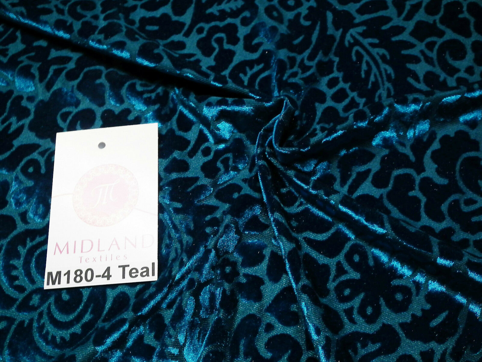 Floral Burnout 2 way stretch Jersey velvet semi transparent 58' Wide M180