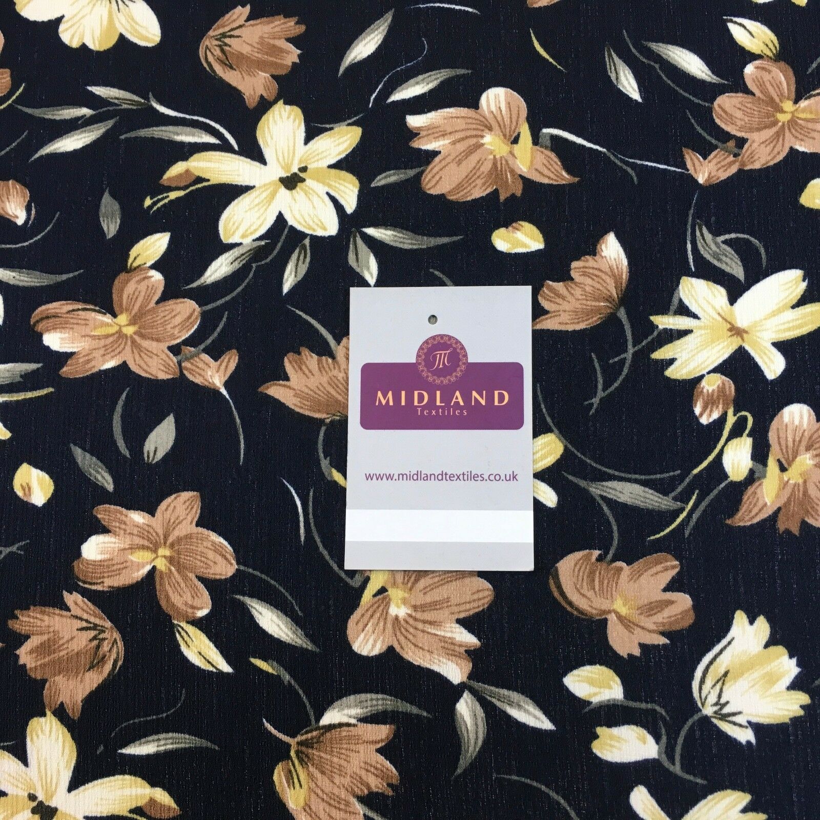 Floral printed Crinkle Chiffon dress scarf fabric 58' M778 Mtex