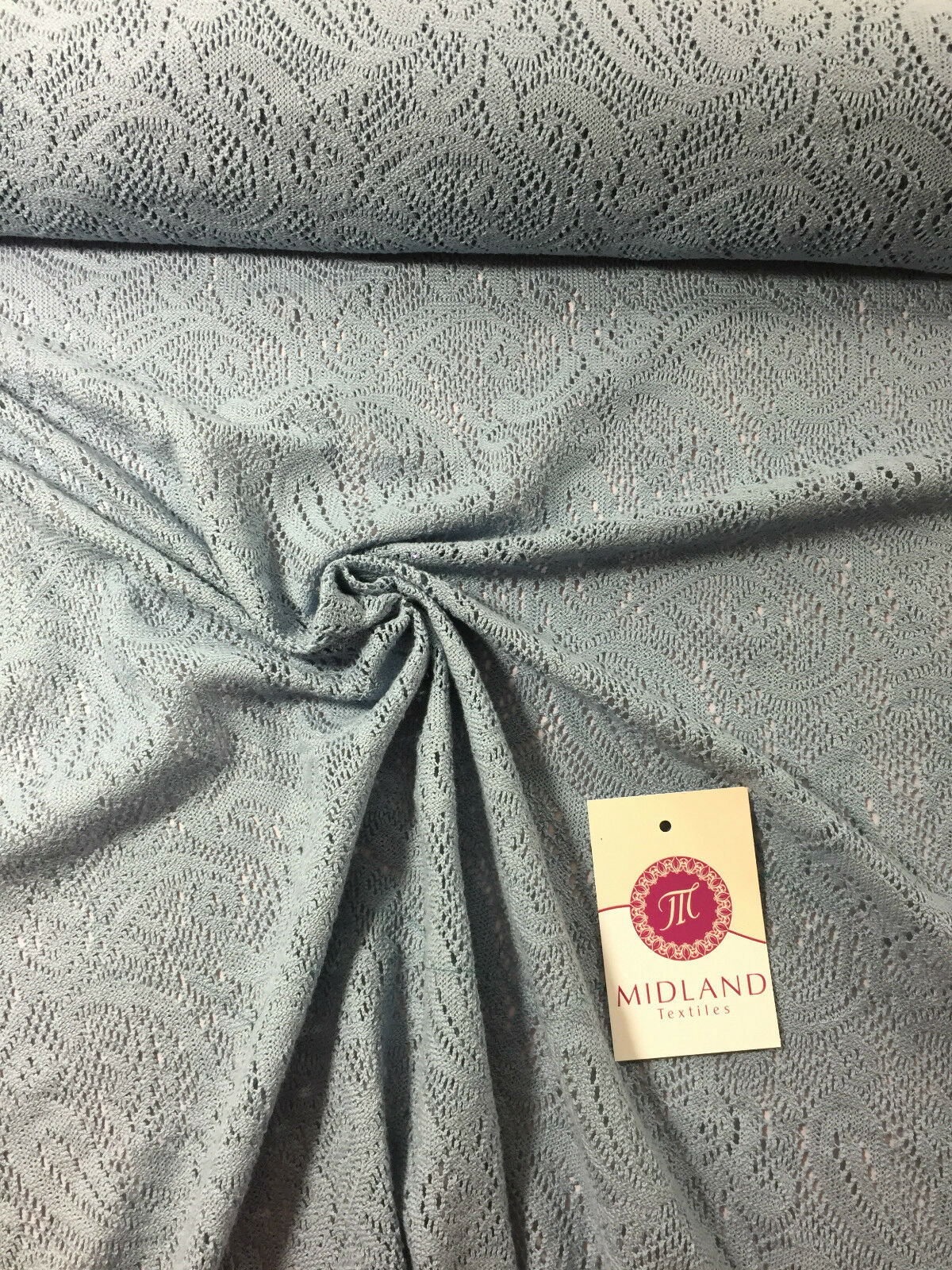 Floral Paisley Soft Lace Mesh Crochet Semi Transparent Dress Fabric 58' Mtex