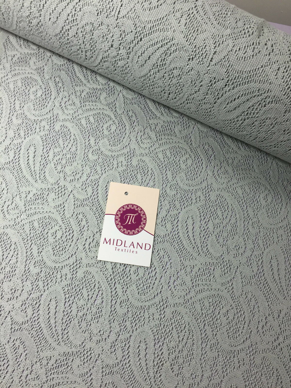 Floral Paisley Soft Lace Mesh Crochet Semi Transparent Dress Fabric 58' Mtex