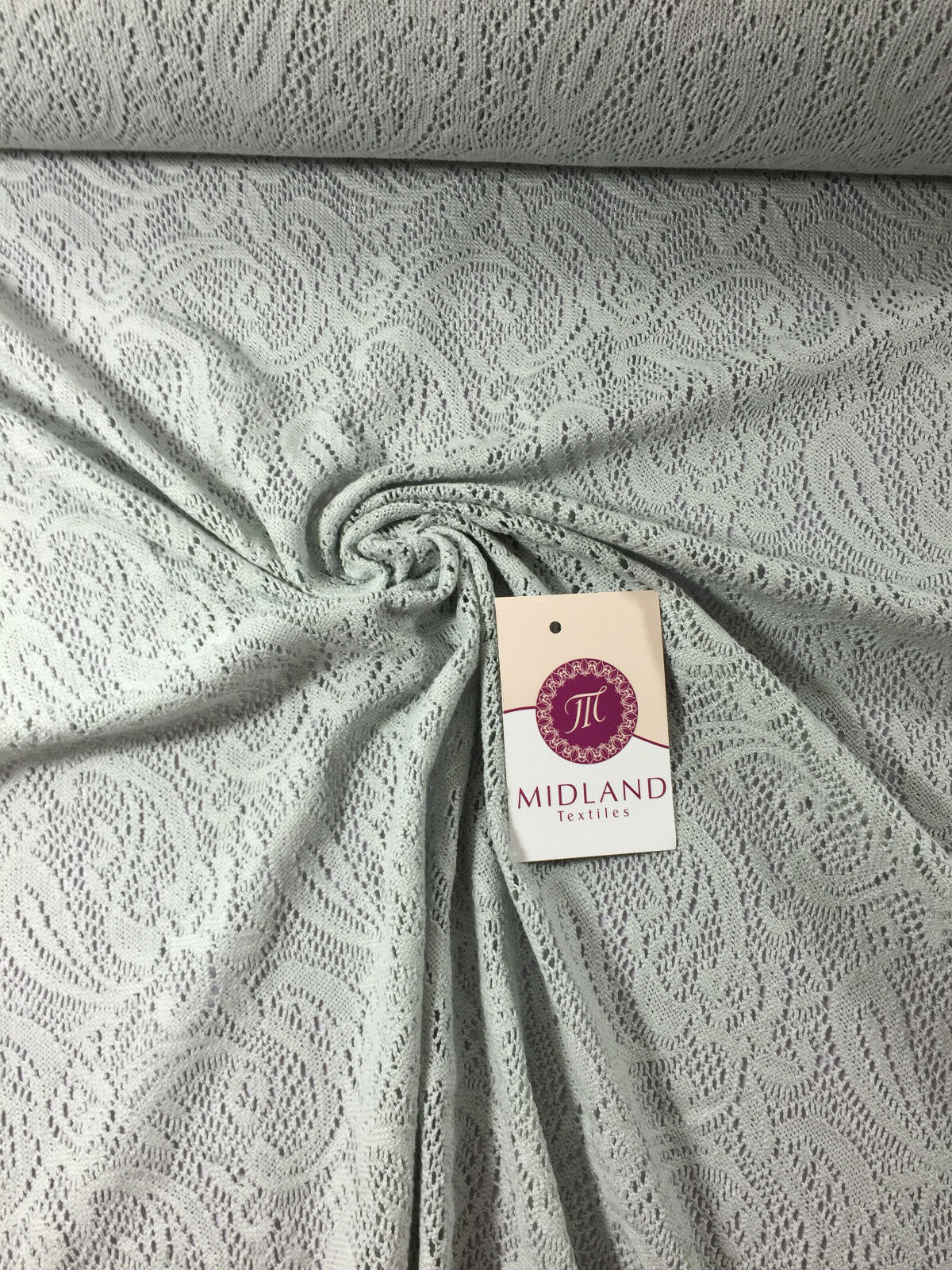 Floral Paisley Soft Lace Mesh Crochet Semi Transparent Dress Fabric 58" Mtex