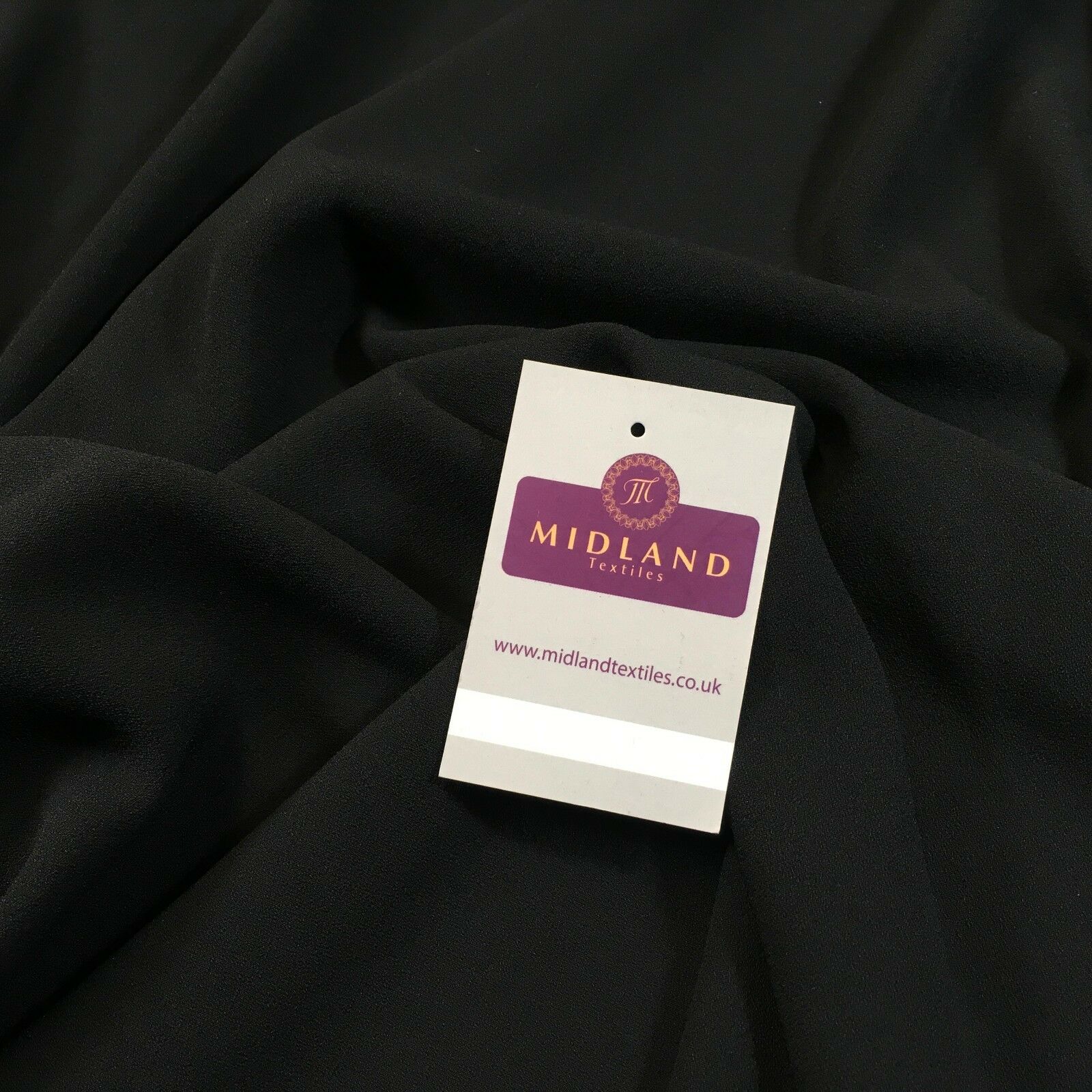 Black coarse textured plain Georgette dress fabric 58" Wide MQ1036 Mtex