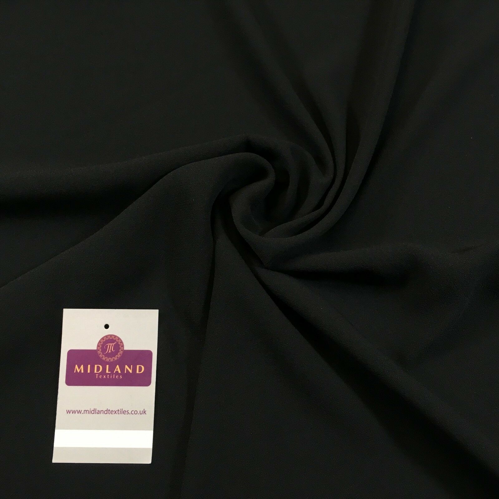 Black coarse textured plain Georgette dress fabric 58" Wide MQ1036 Mtex