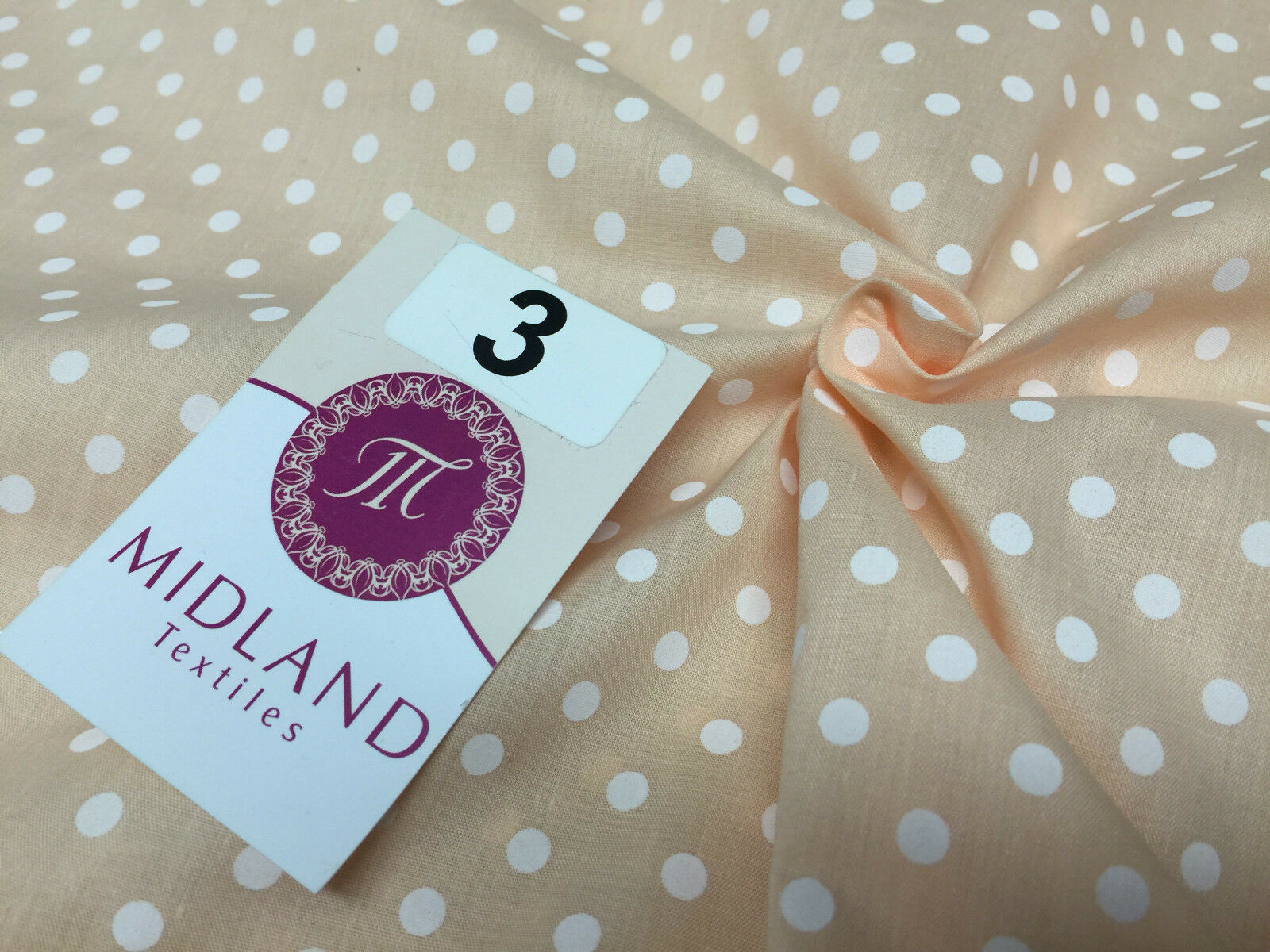 5mm Polka Dot  Polycotton Dress Fabric 44' Wide M357 Mtex
