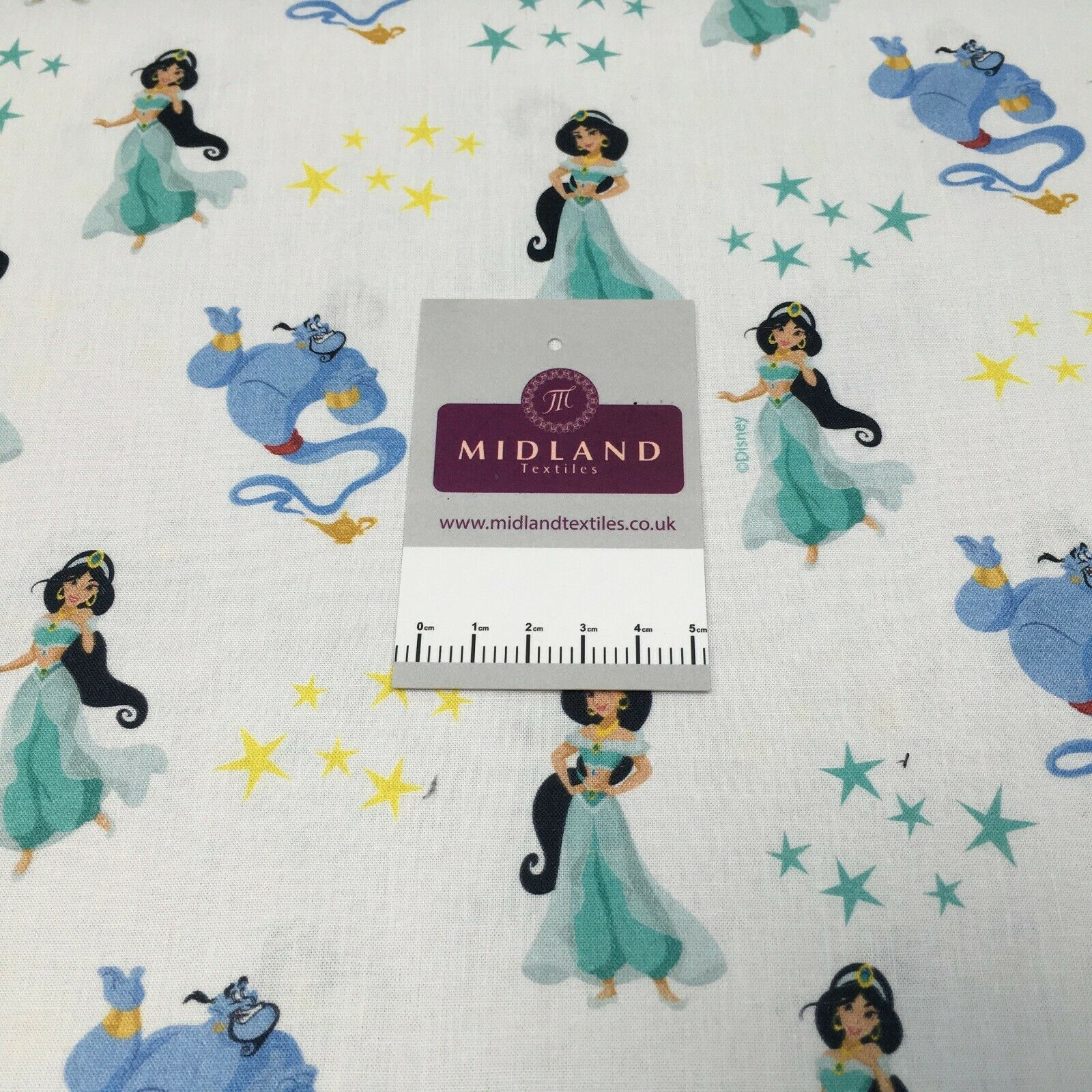 White Licensed Digital Printed Aladdin 100% Cotton Fabric MH1452 Mtex